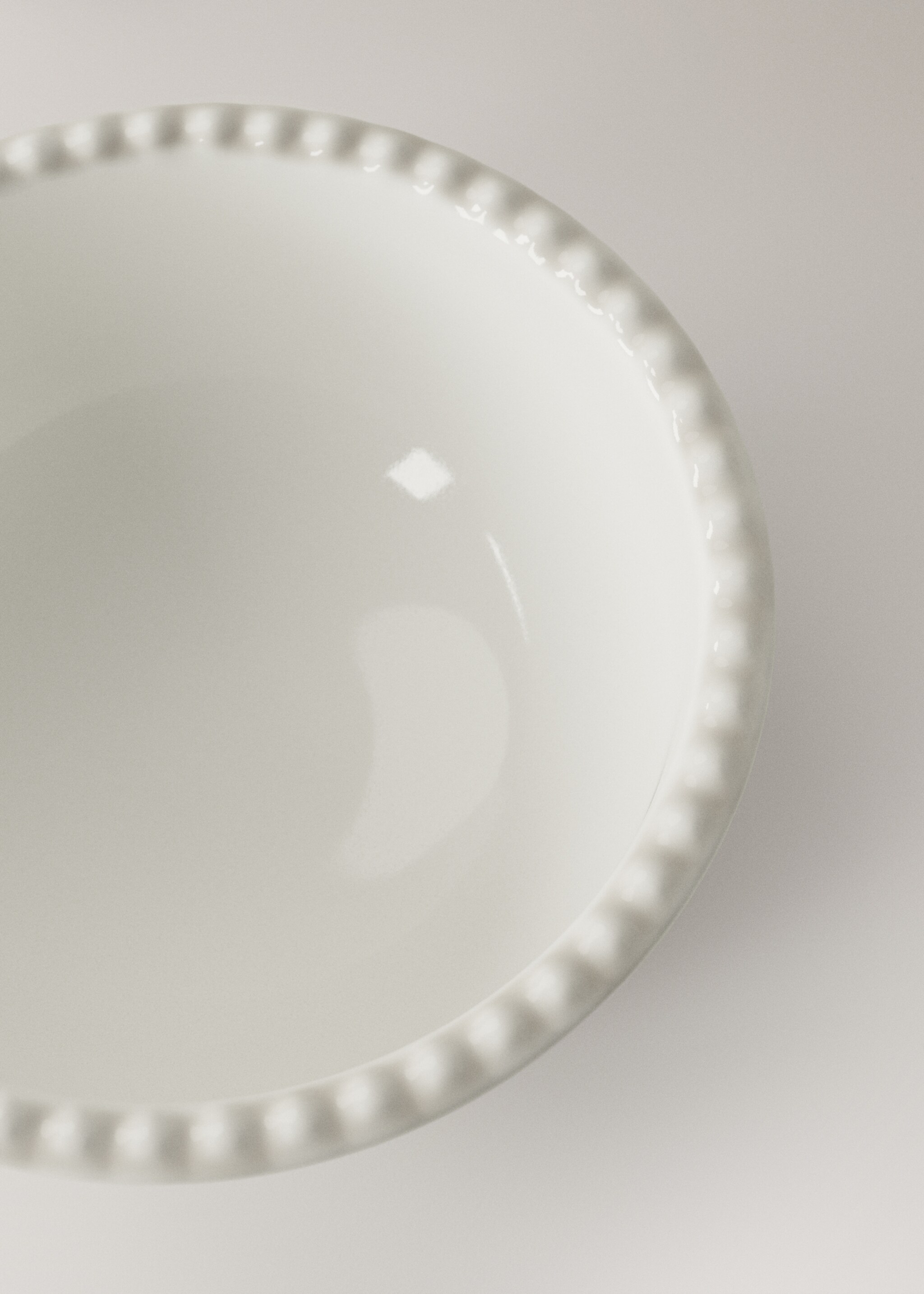 Decorative gres bowl - Details of the article 1, White. Ref: 27091522-00.