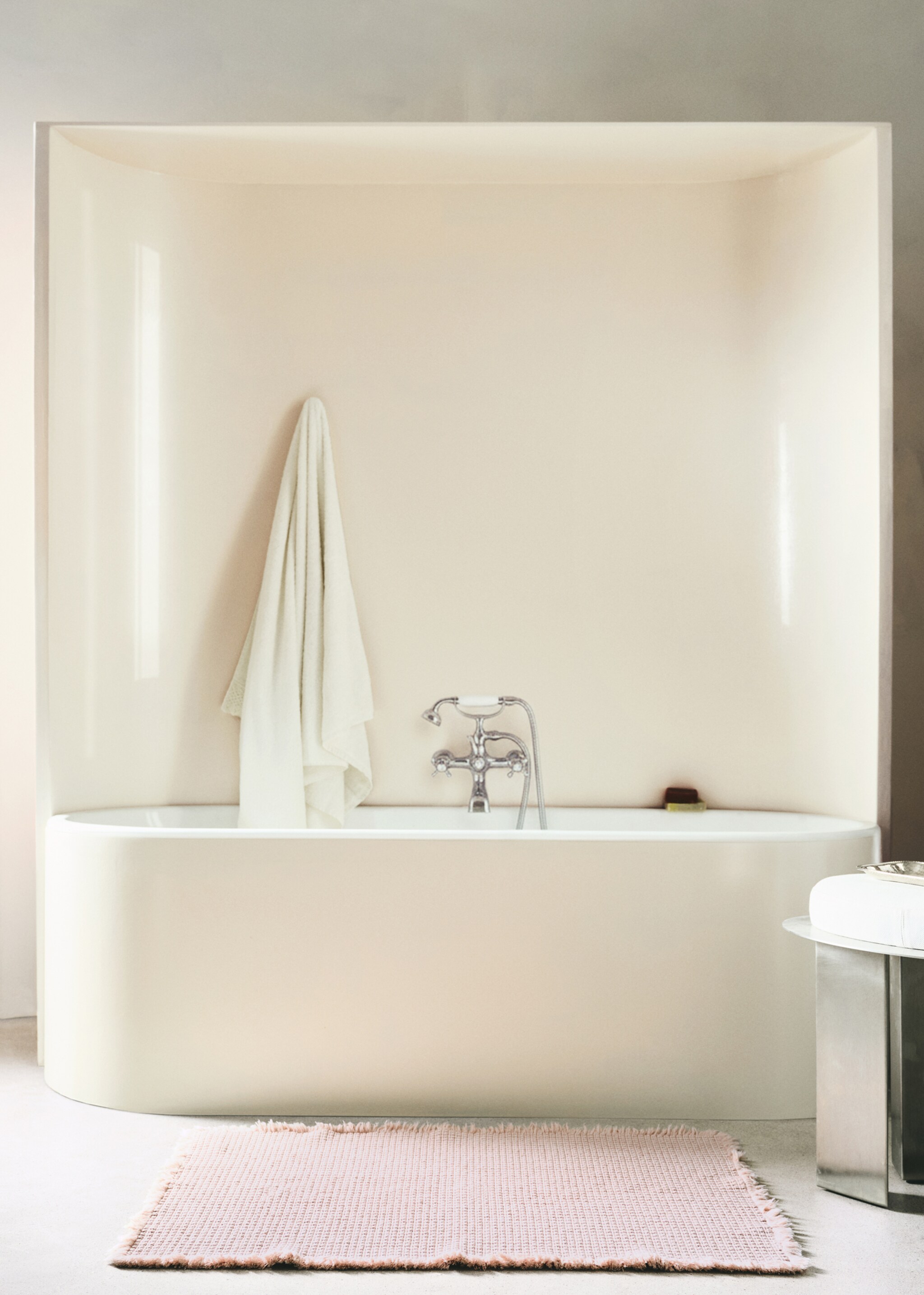 Catifa bany cotó waffle - Detall de l'article 6, Albercoc. Ref: 27091526-00.