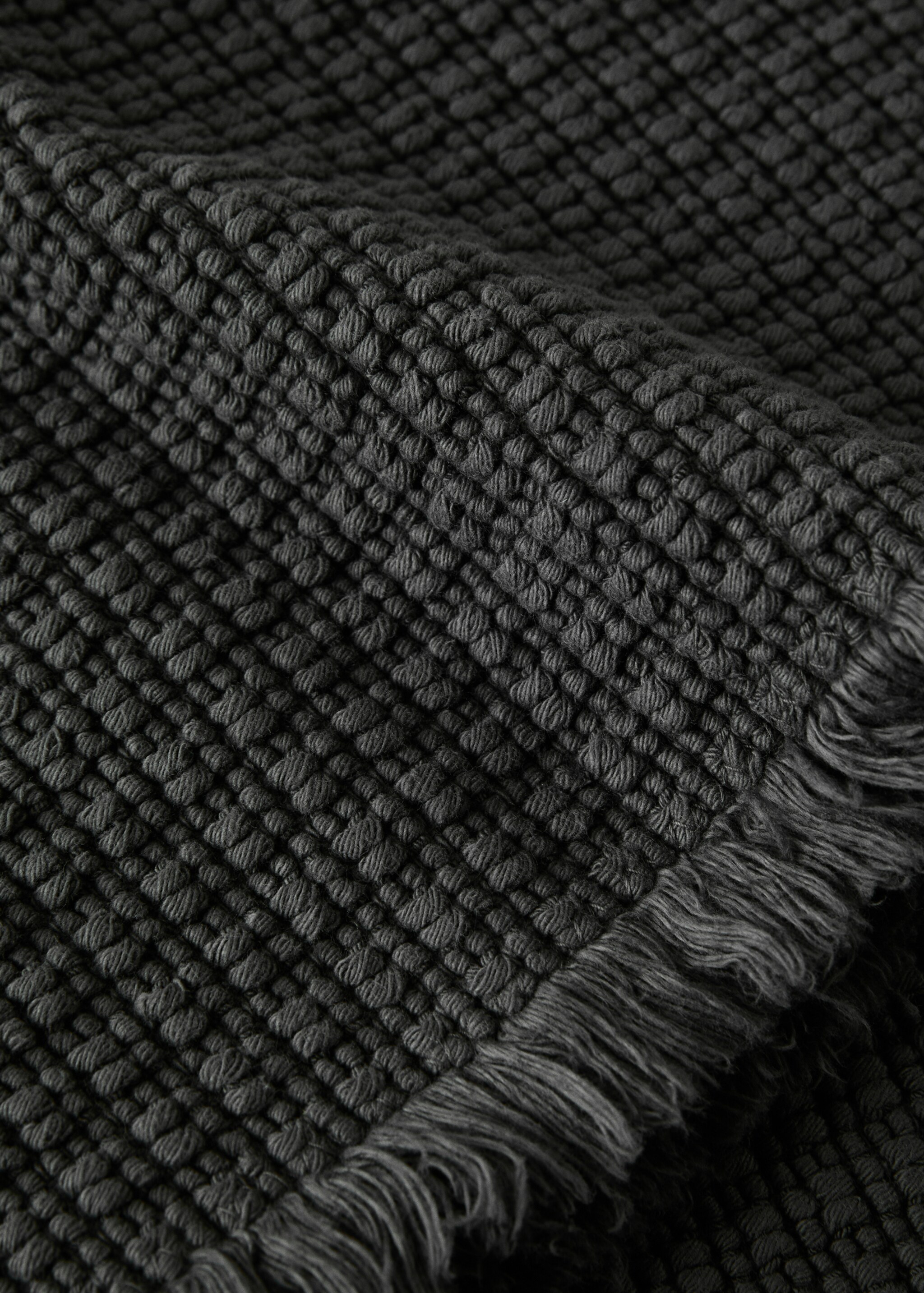 Bavlněná koupelnová rohož s vaflovou strukturou - Detail zboží 1, Tmavě šedá. Ref: 27091526-00.