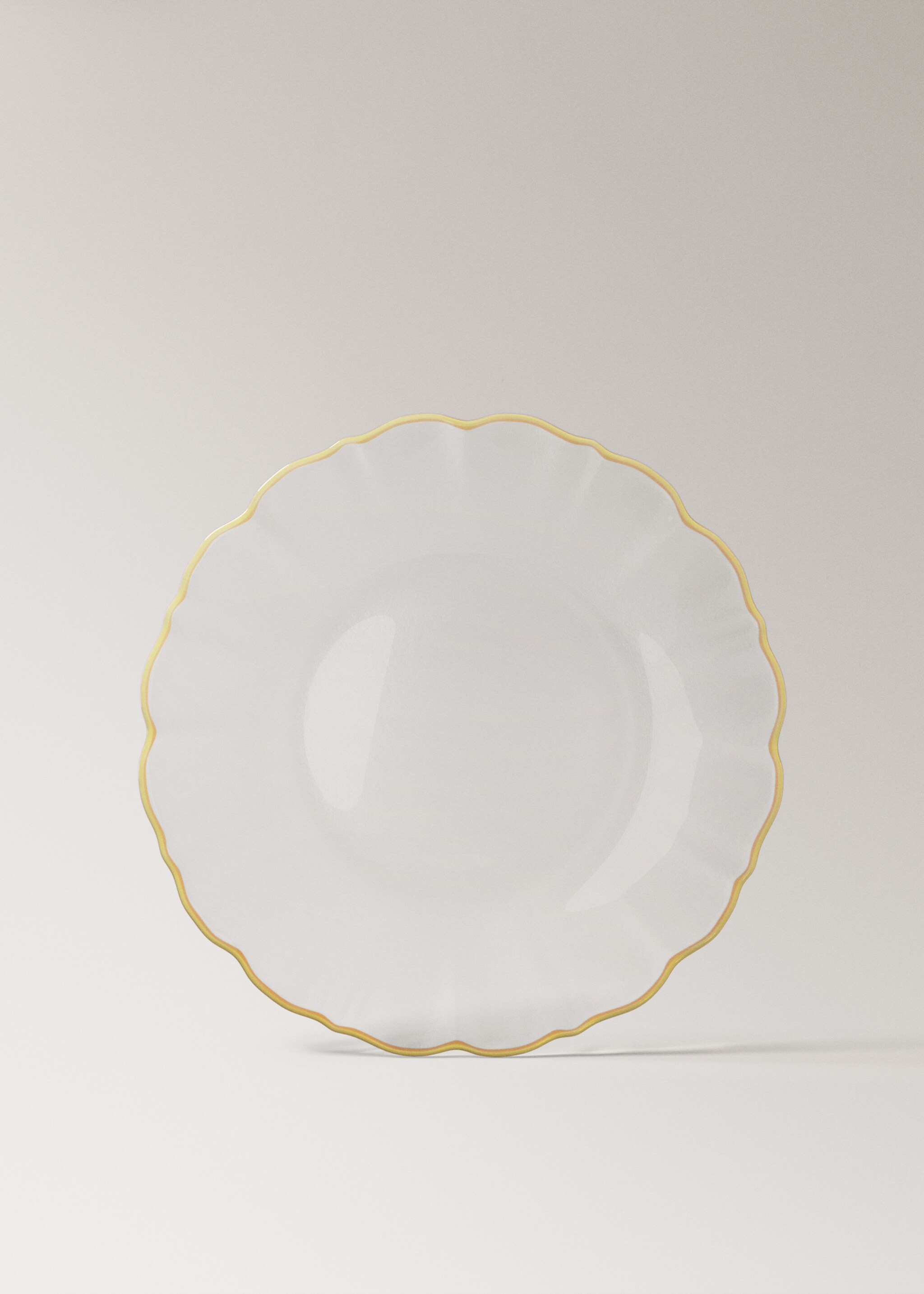 Flat glass contrast dinner plate - Article without model, Ice Grey. Ref: 27091529-00.