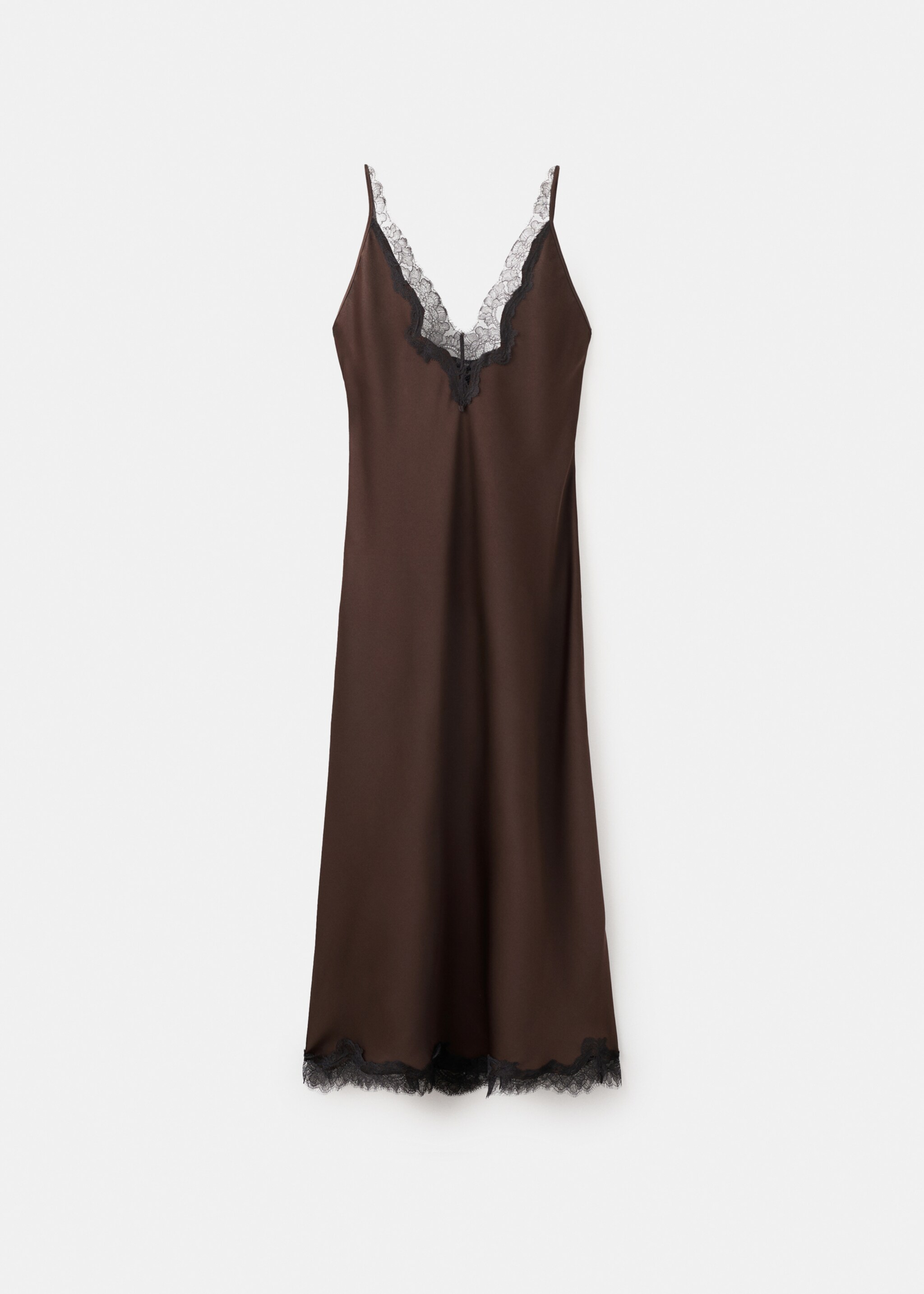Satin camisole dress - Article without model, Brown. Ref: 27091533-00.