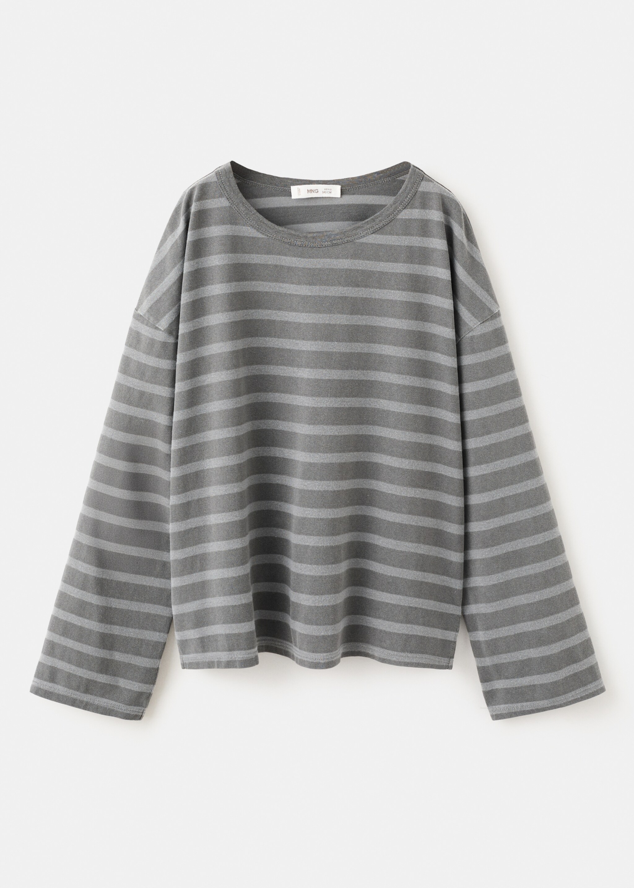 Striped oversized t-shirt - Article without model, Charcoal. Ref: 27091534-00.