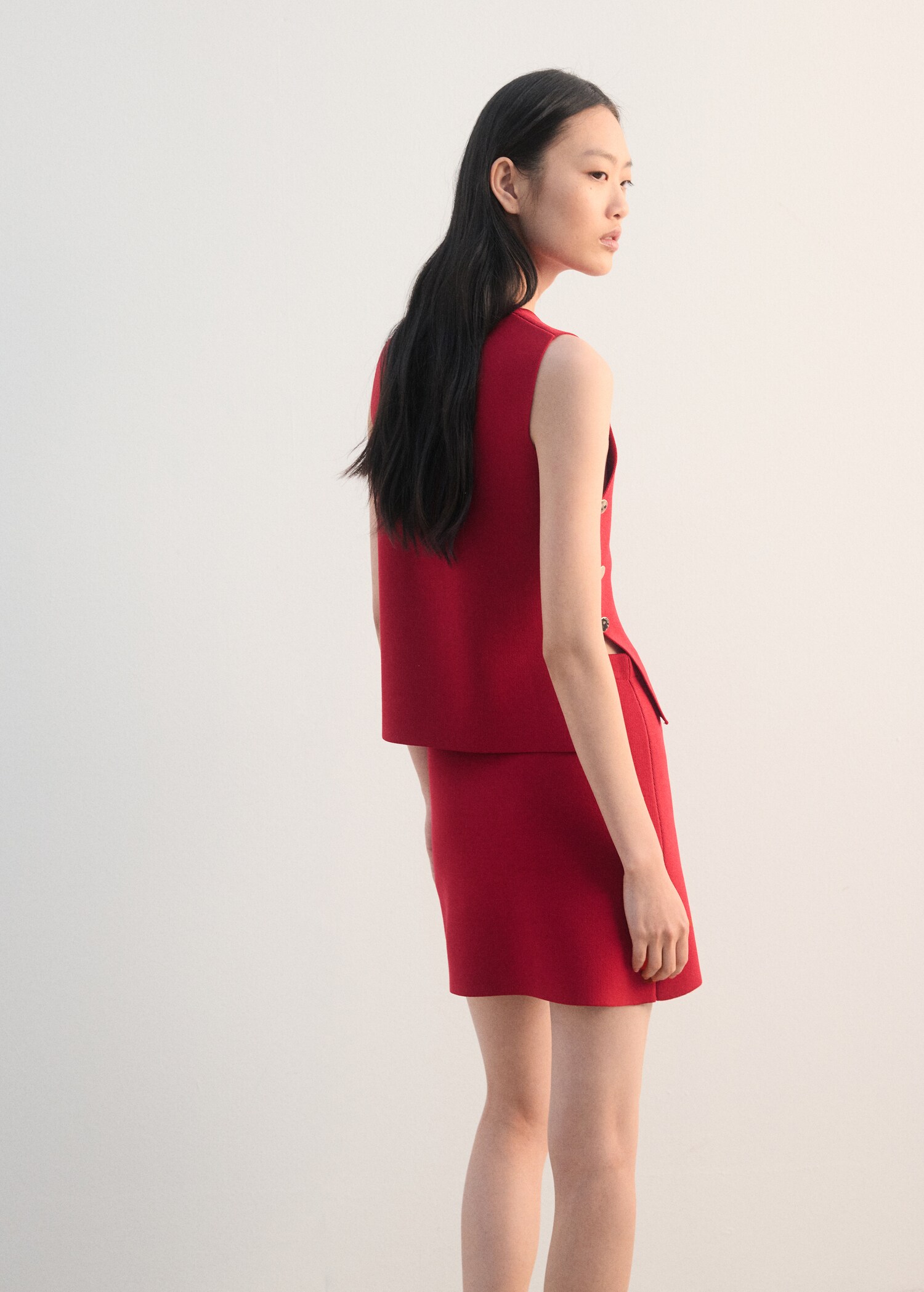 Short knitted skirt - Reverse of the article