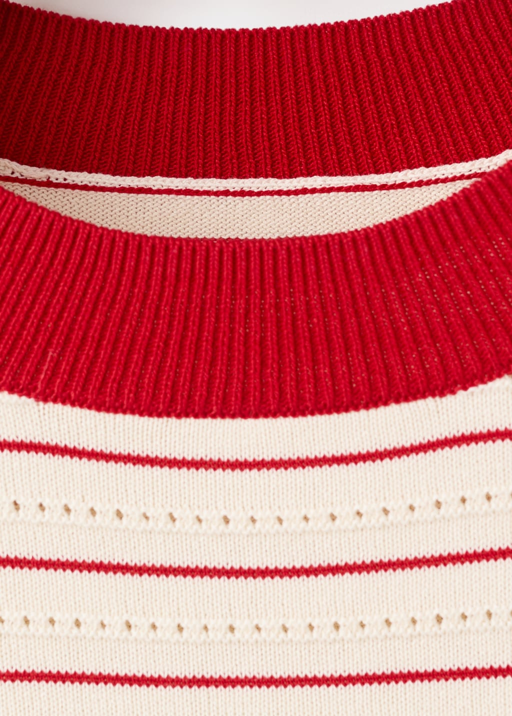 Striped short-sleeved sweater