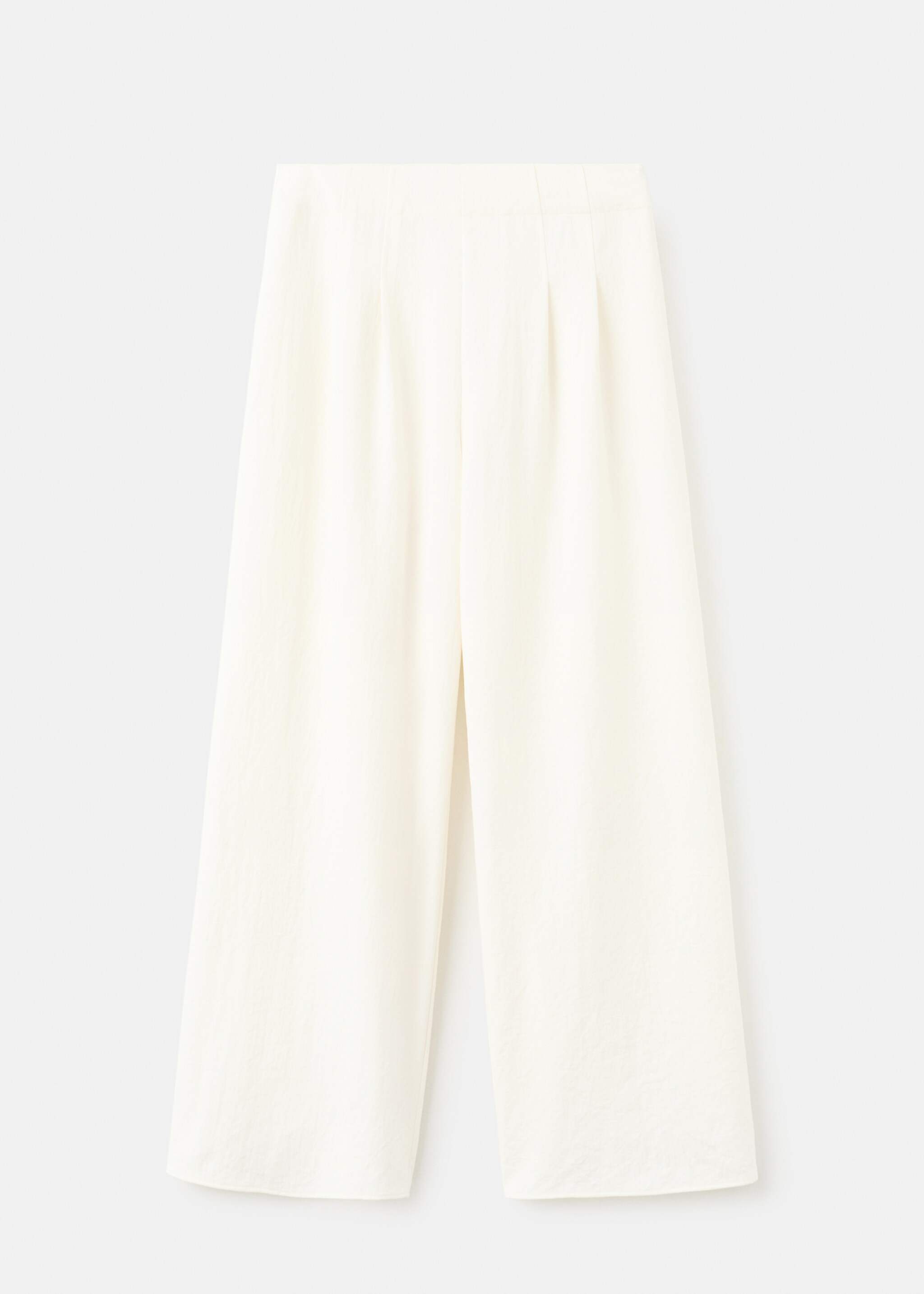 Straight-fit pleated trousers - Article without model, Ecru. Ref: 27092541-00.
