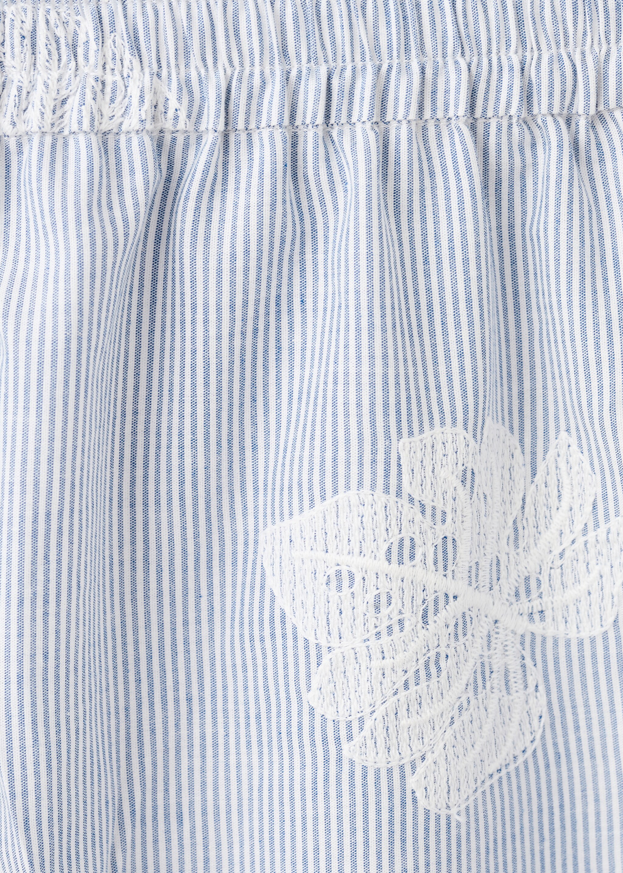 Gestreepte geborduurde broek - Detail van het artikel 0, Blauw. Ref: 27092545-00.