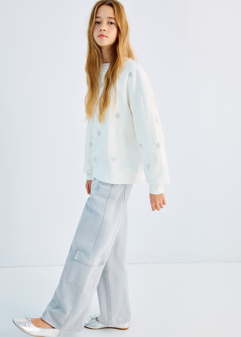 Cargo jeans with seams