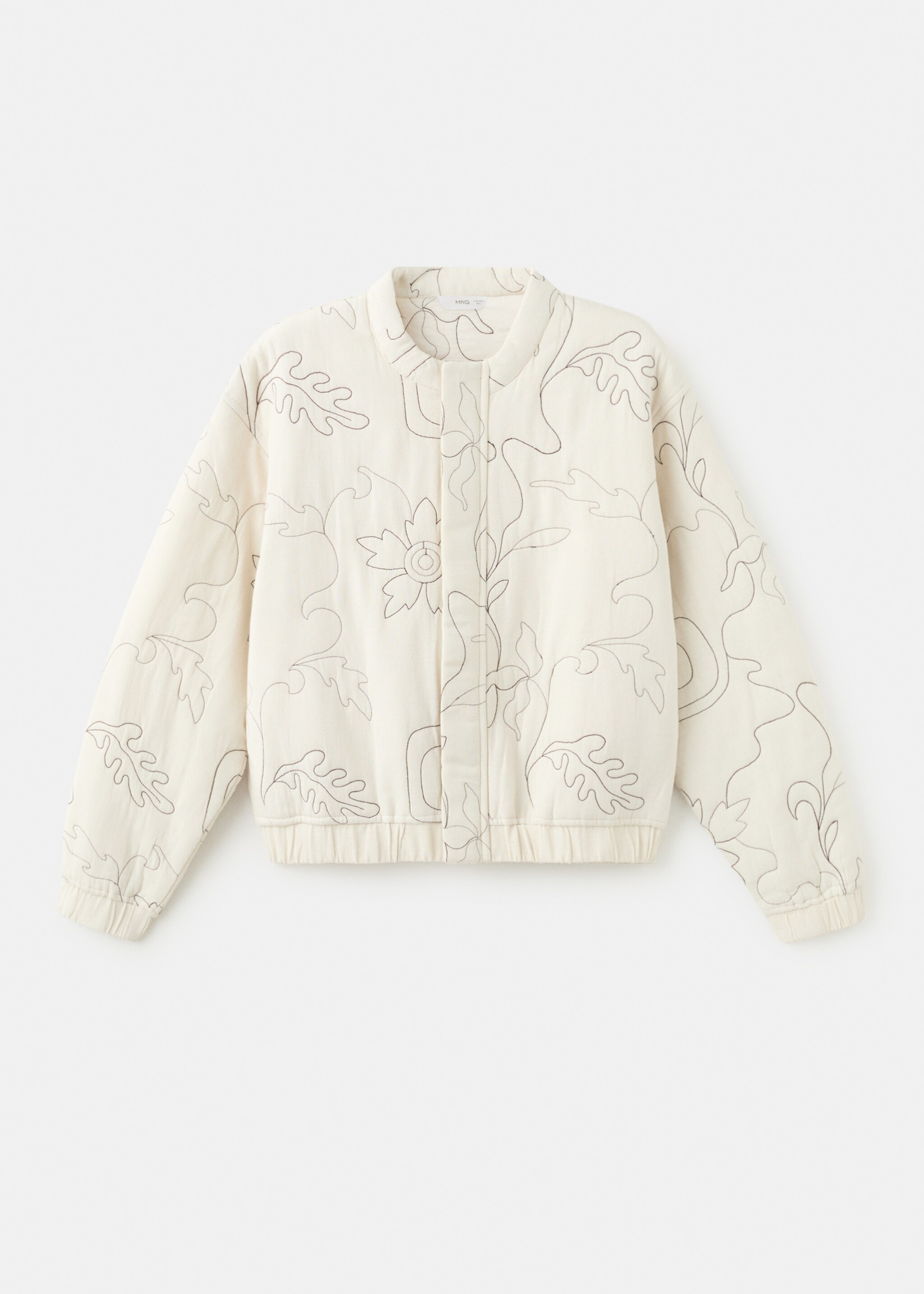 Embroidered quilted jacket - Article without model, Beige. Ref: 27092547-00.