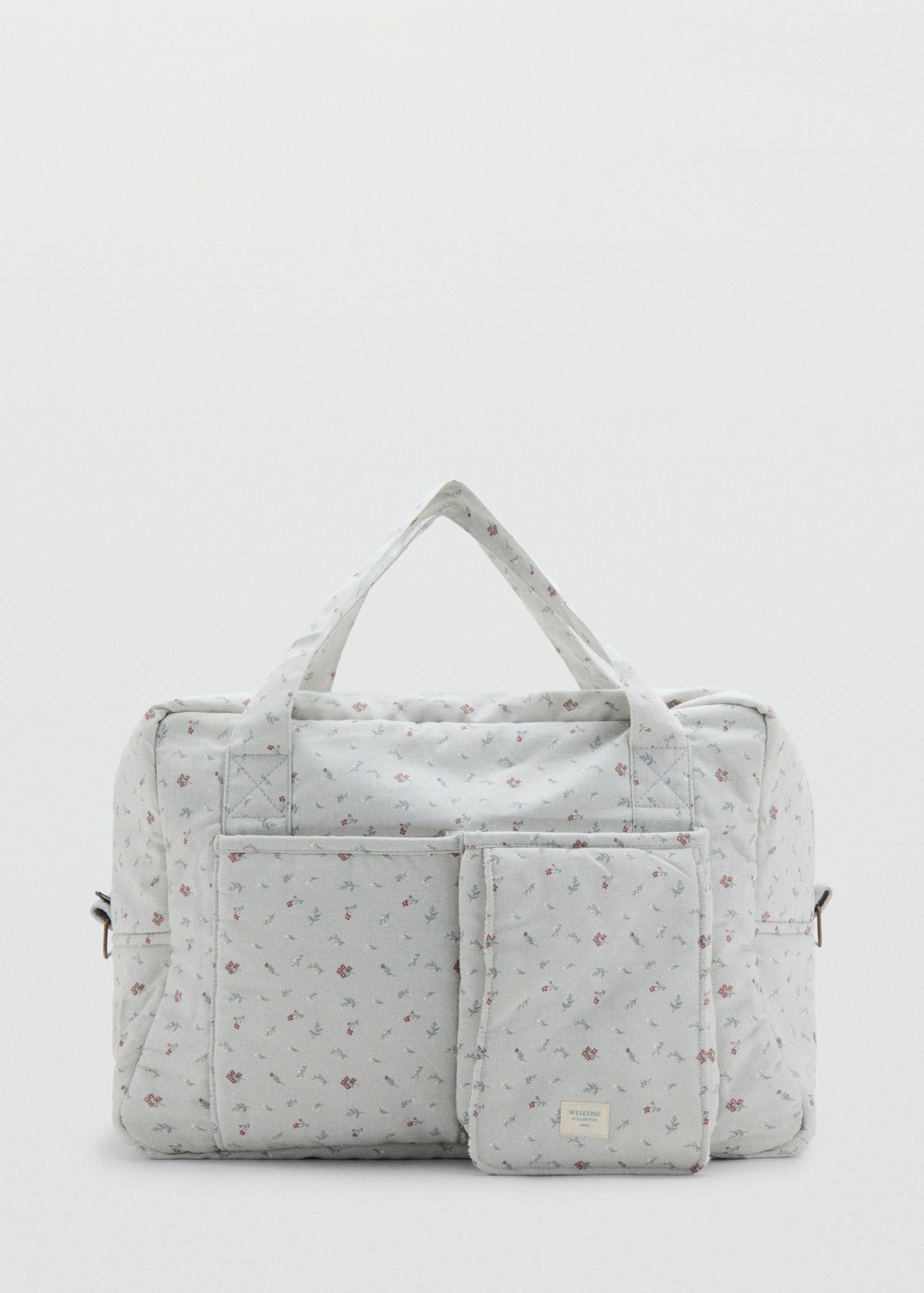 Сумка для материнства з квітковим принтом - Товар без моделі, Сірий. Ref: 27092551-00.