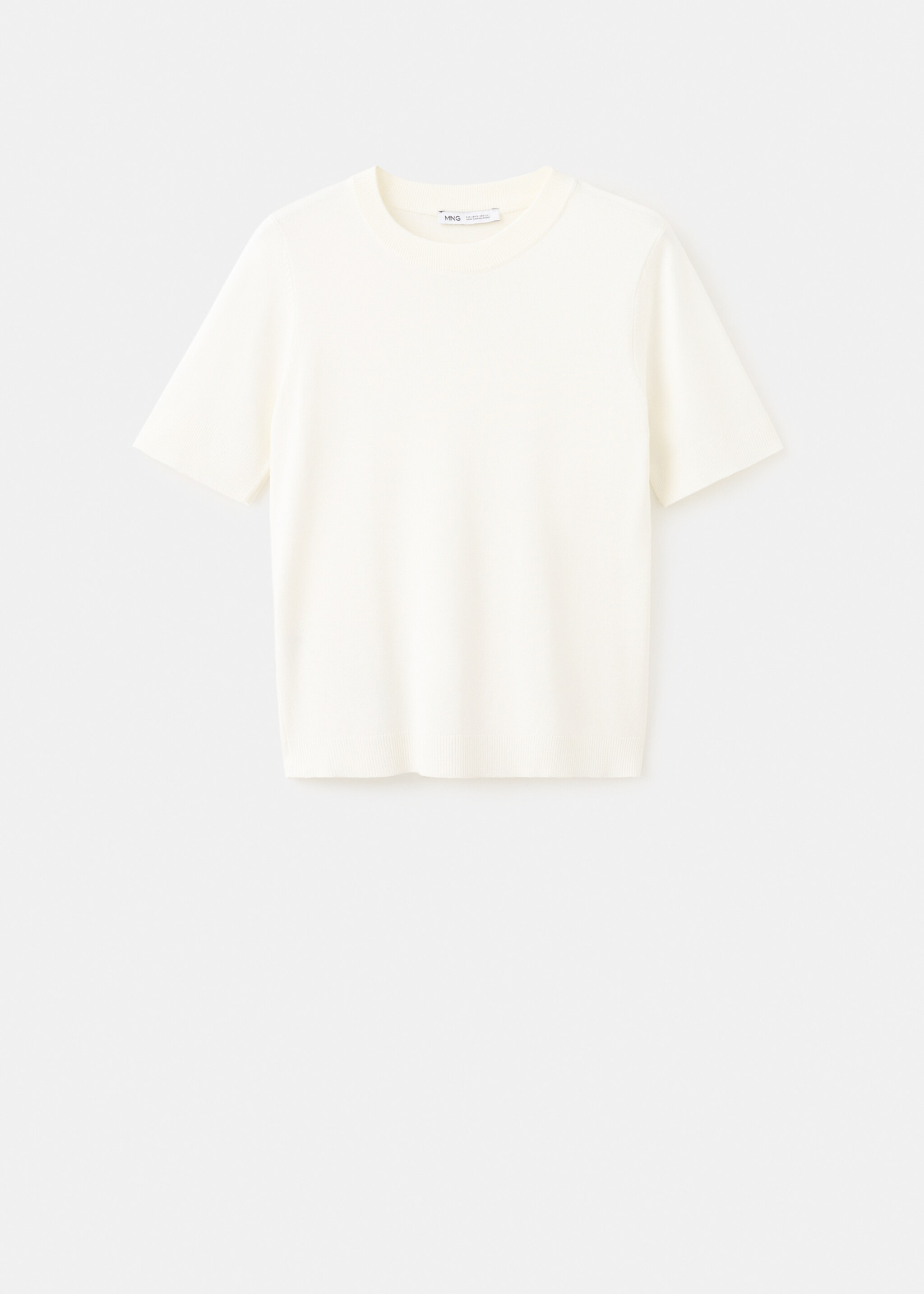 Short-sleeved fine-knit sweater - Article without model, Ecru. Ref: 27092553-00.