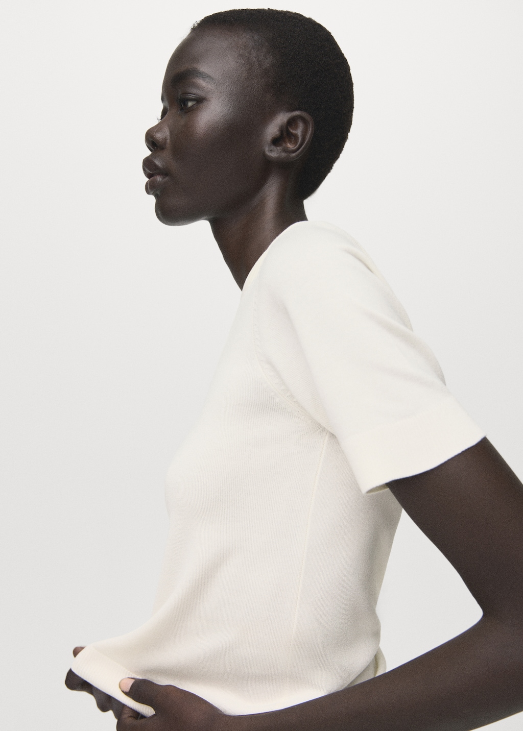 Mango Short-sleeved fine-knit sweater