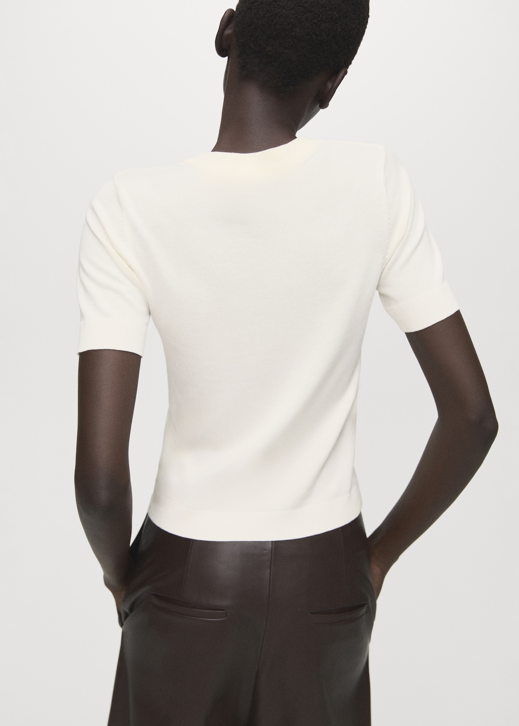 Mango Short-sleeved fine-knit sweater