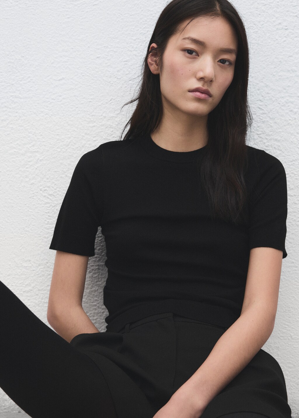 Mango Short-sleeved fine-knit sweater
