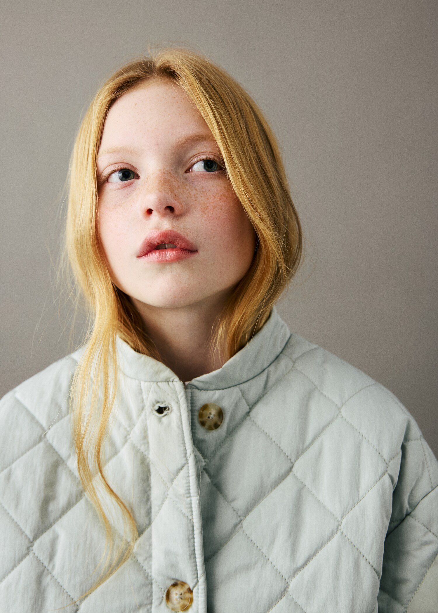 Padded jacket with buttons - Medium plane