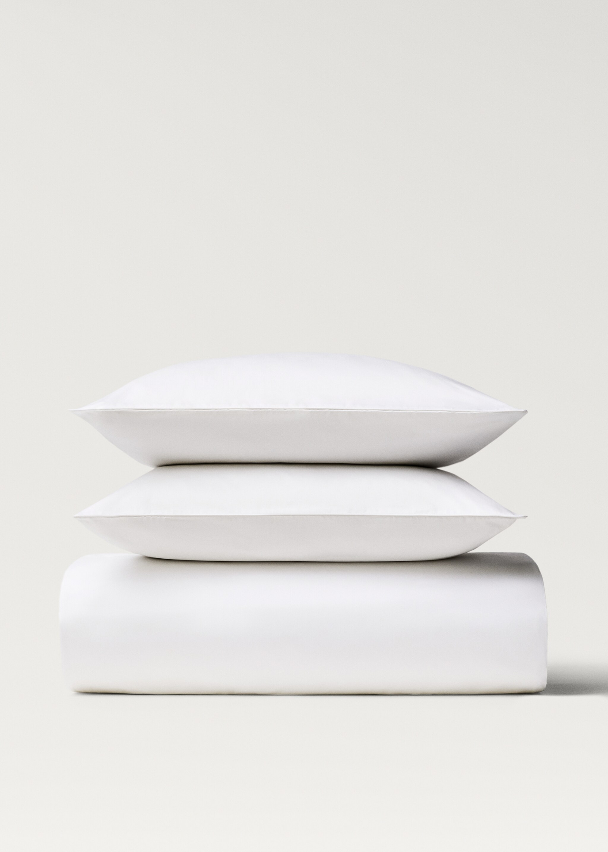 600-thread satin cotton duvet cover for 200 cm bed - Article without model, White. Ref: 27092899-00.