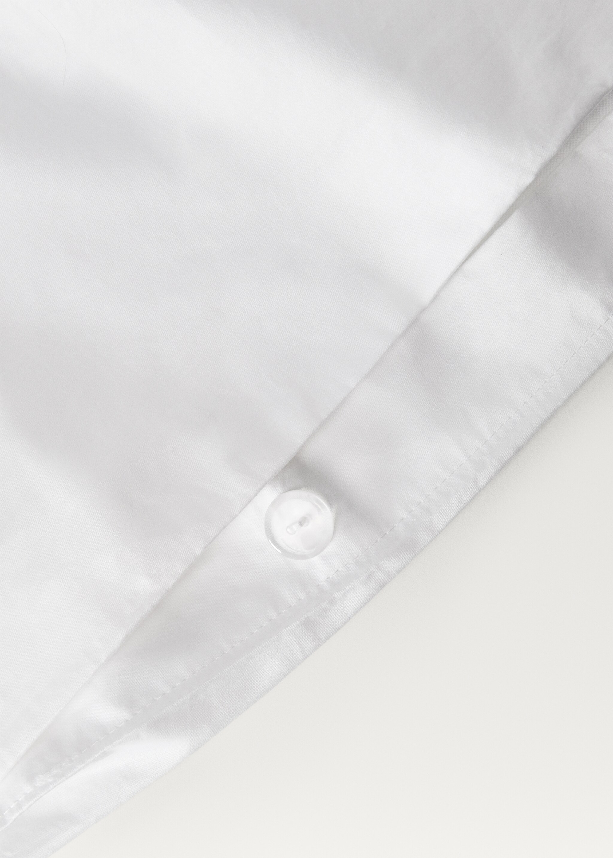 600-thread satin cotton duvet cover for 200 cm bed - Details of the article 2, White. Ref: 27092899-00.