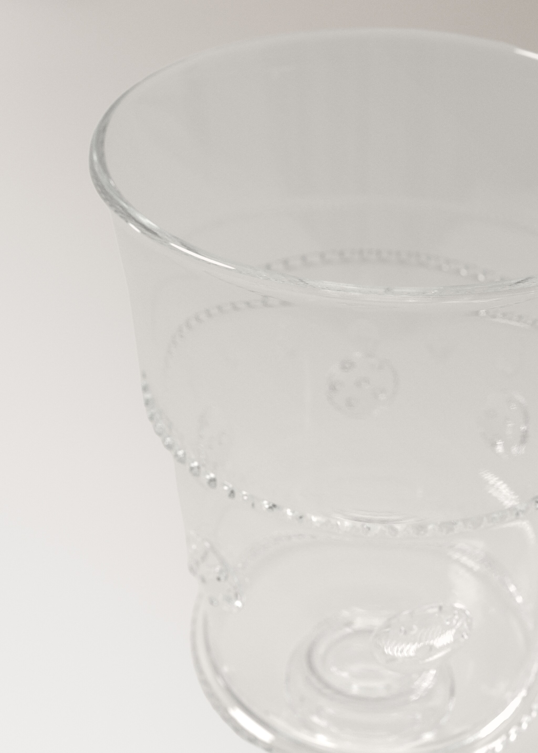Transparent embossed borosilicate glass - Details of the article 1, Orange. Ref: 27092904-00.