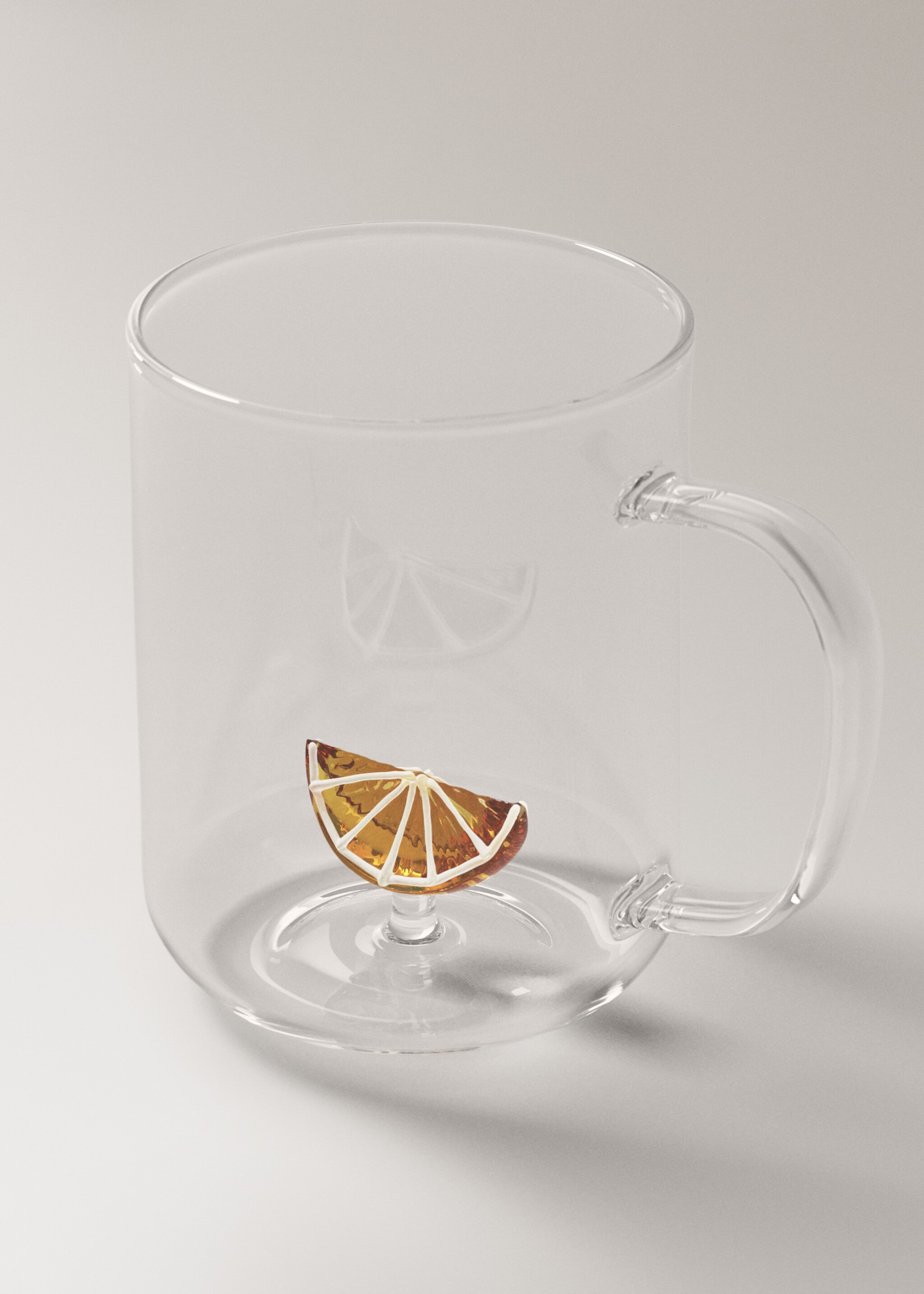 Borosilicate fruit tea cup - Details of the article 1, Yellow. Ref: 27092909-00.