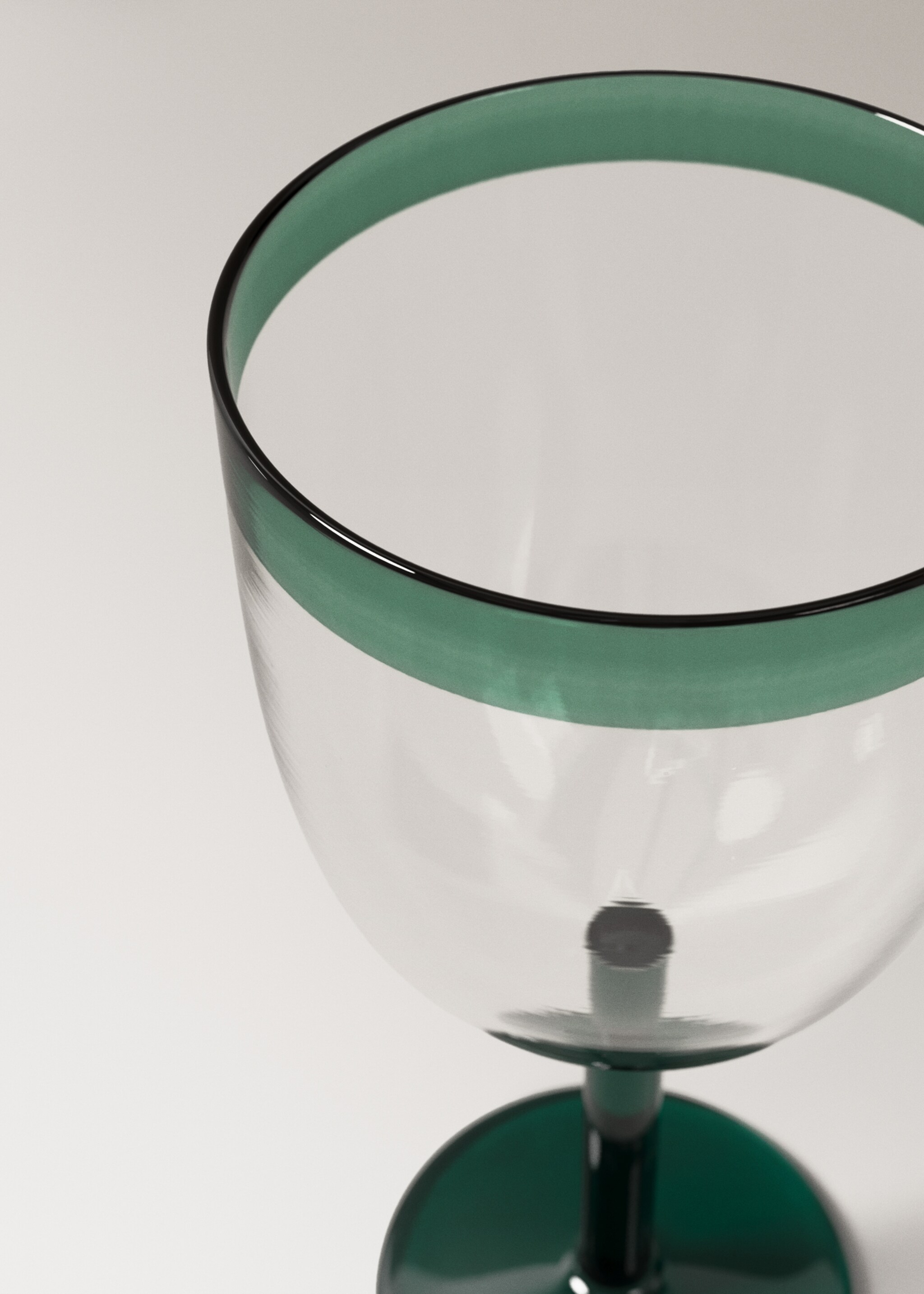 Coloured stripe borosilicate cup - Details of the article 1, Green. Ref: 27092914-00.