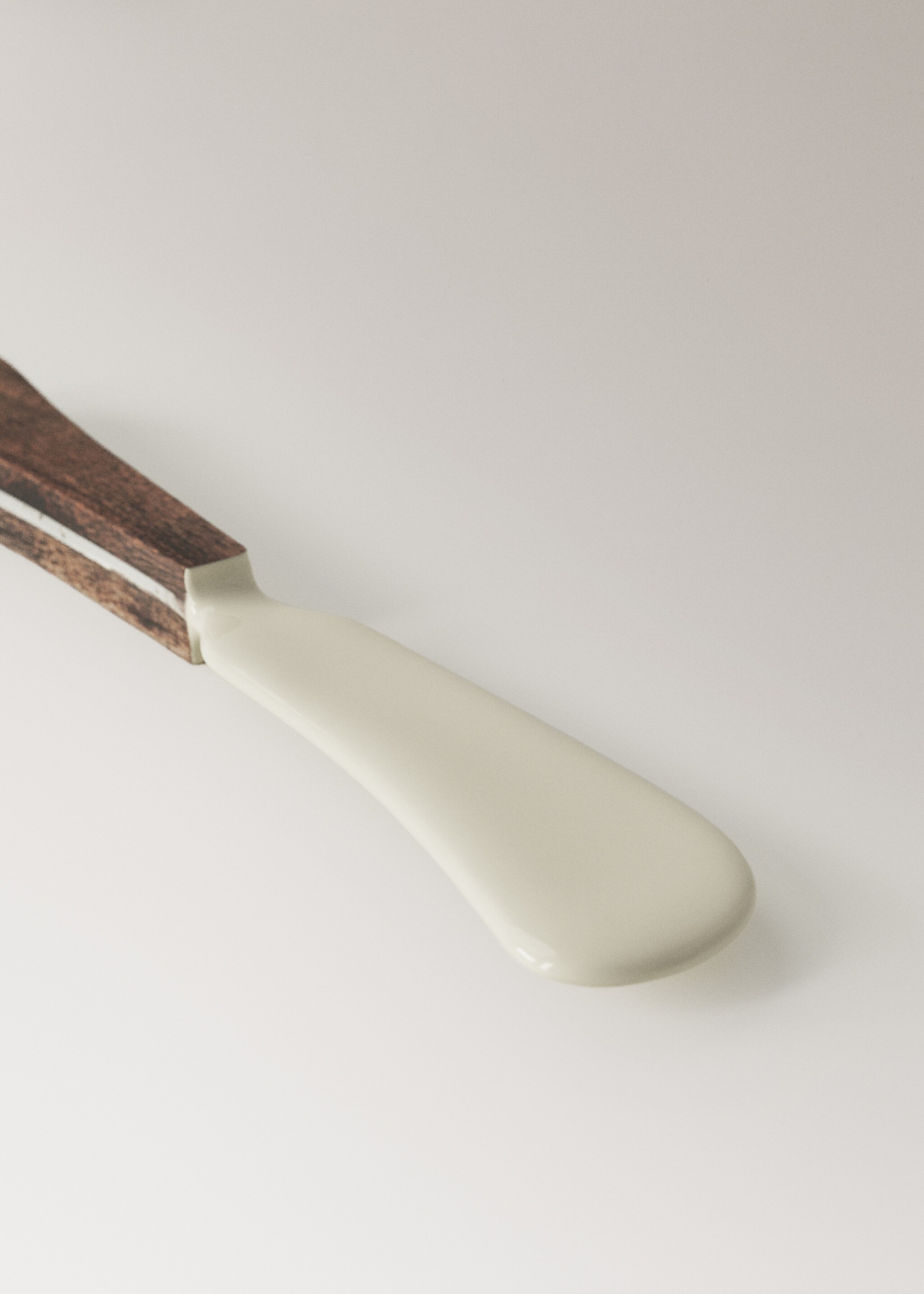 2-piece wooden butter knife set - Details of the article 1, Ecru. Ref: 27092915-00.