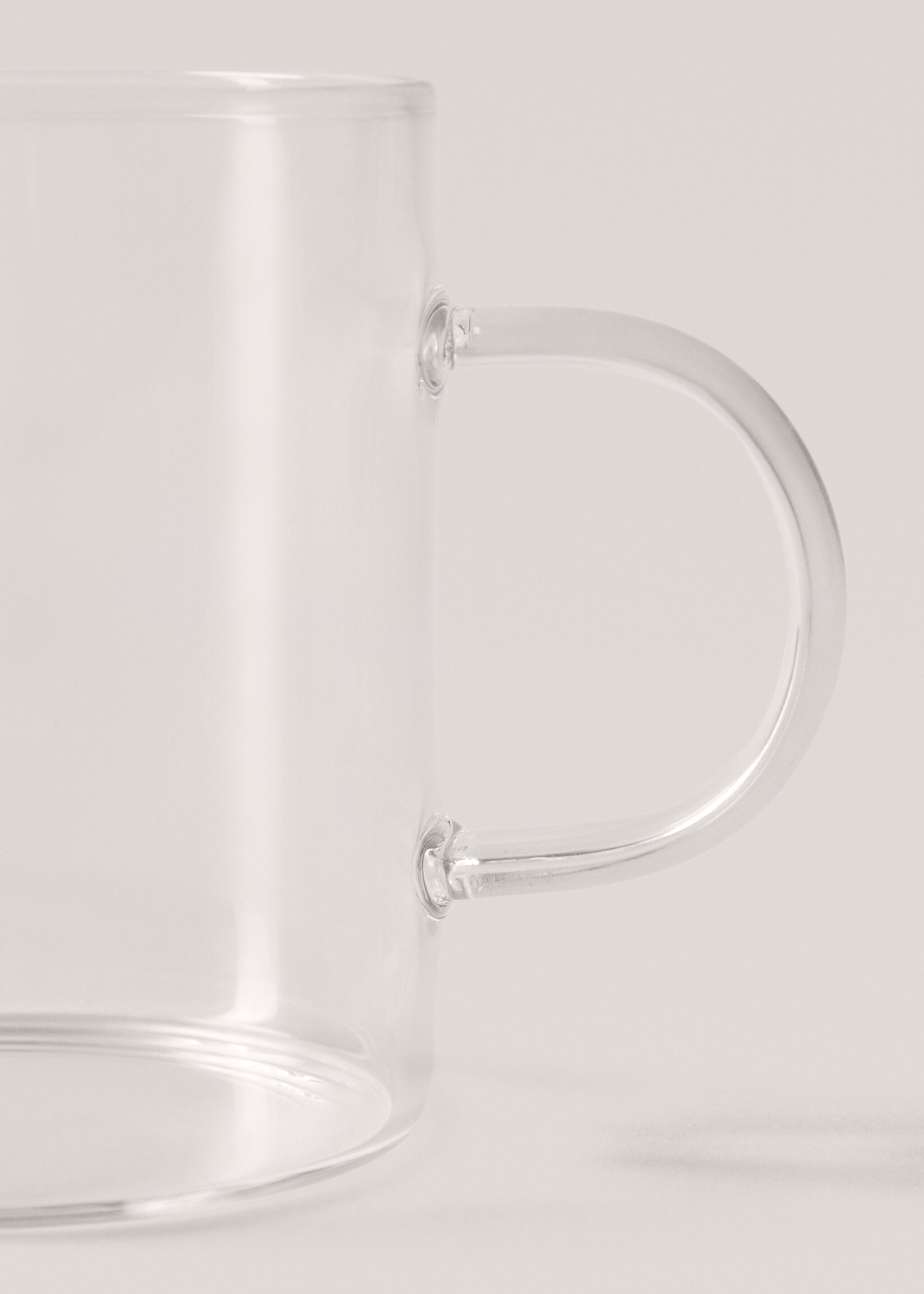 Borosilicate cappuccino mug with handle - Details of the article 2, Ice Grey. Ref: 27092916-00.