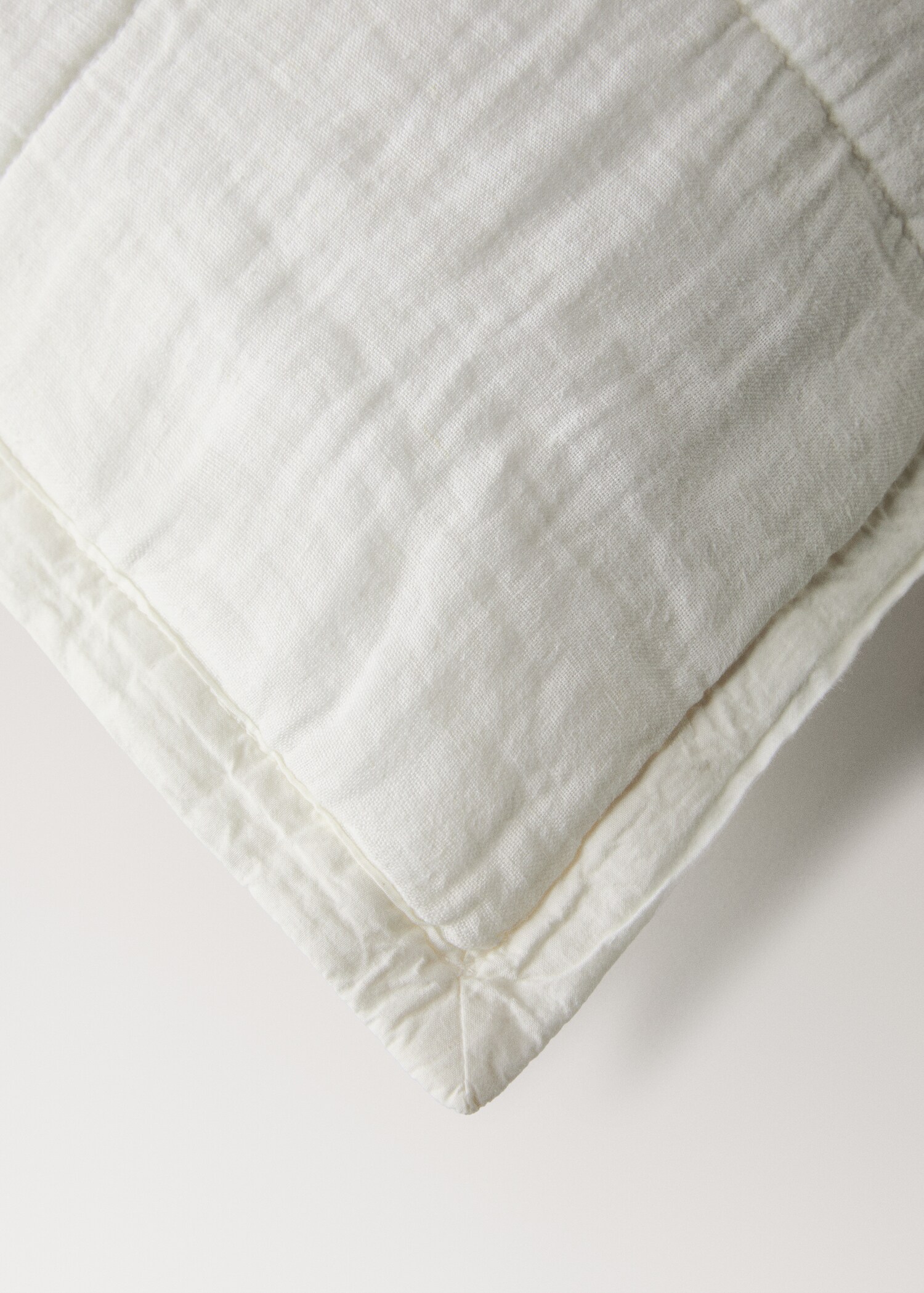 Washed linen large check cushion cover 50x50 cm - Details of the article 1