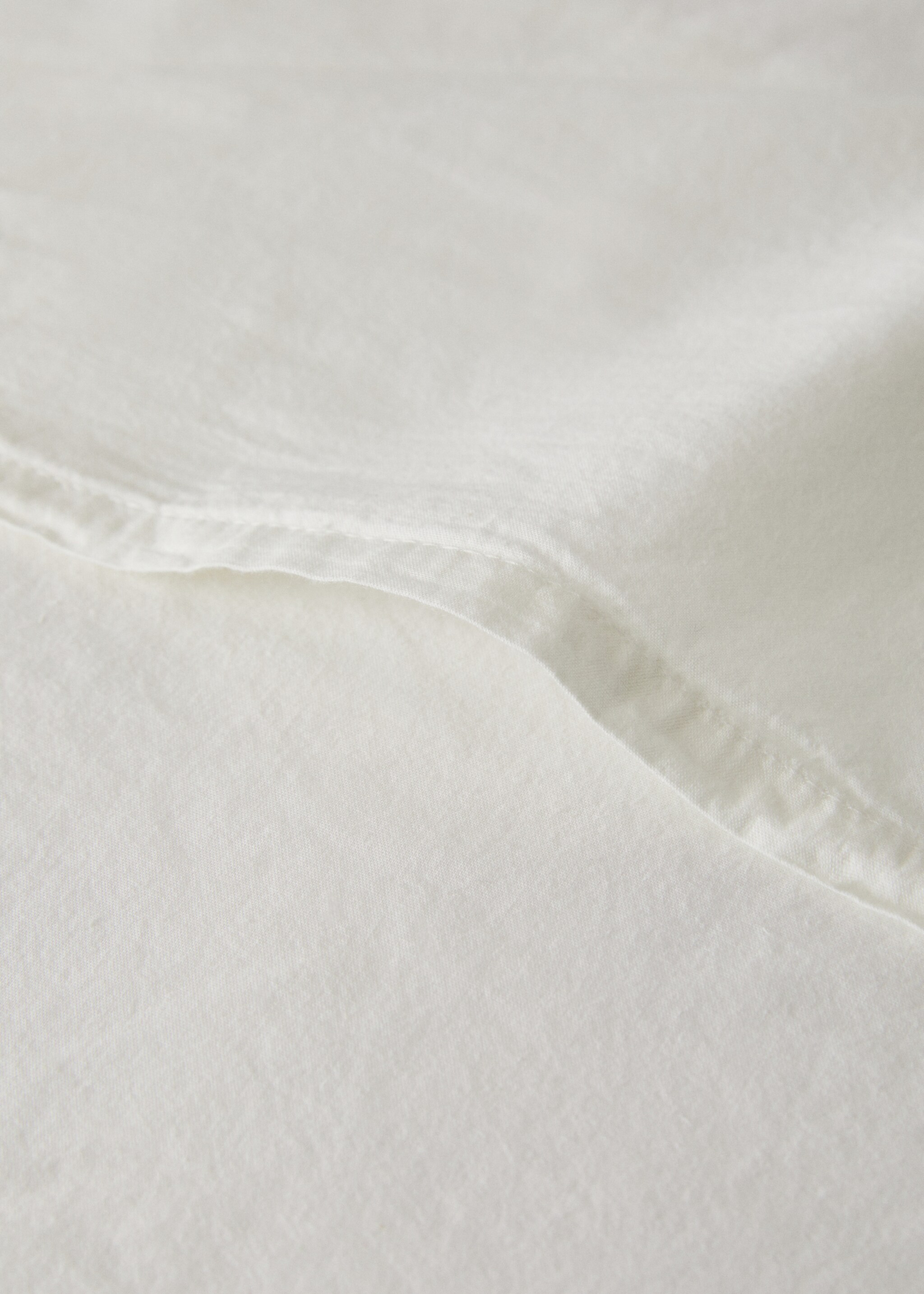 Washed linen large check cushion cover 50x50 cm - Details of the article 2, Ecru. Ref: 27092920-00.