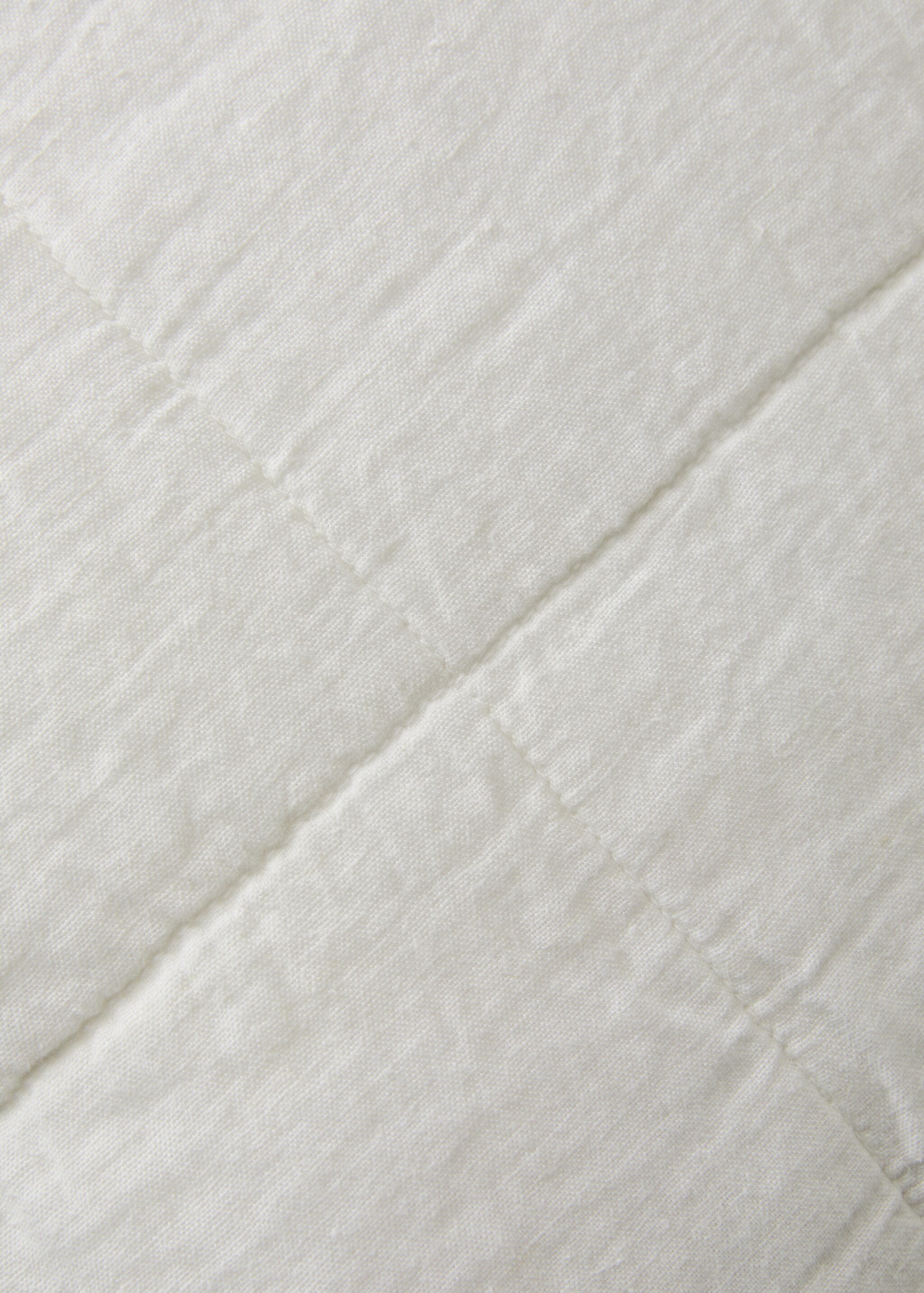 Washed linen large check cushion cover 50x50 cm - Details of the article 3, Ecru. Ref: 27092920-00.