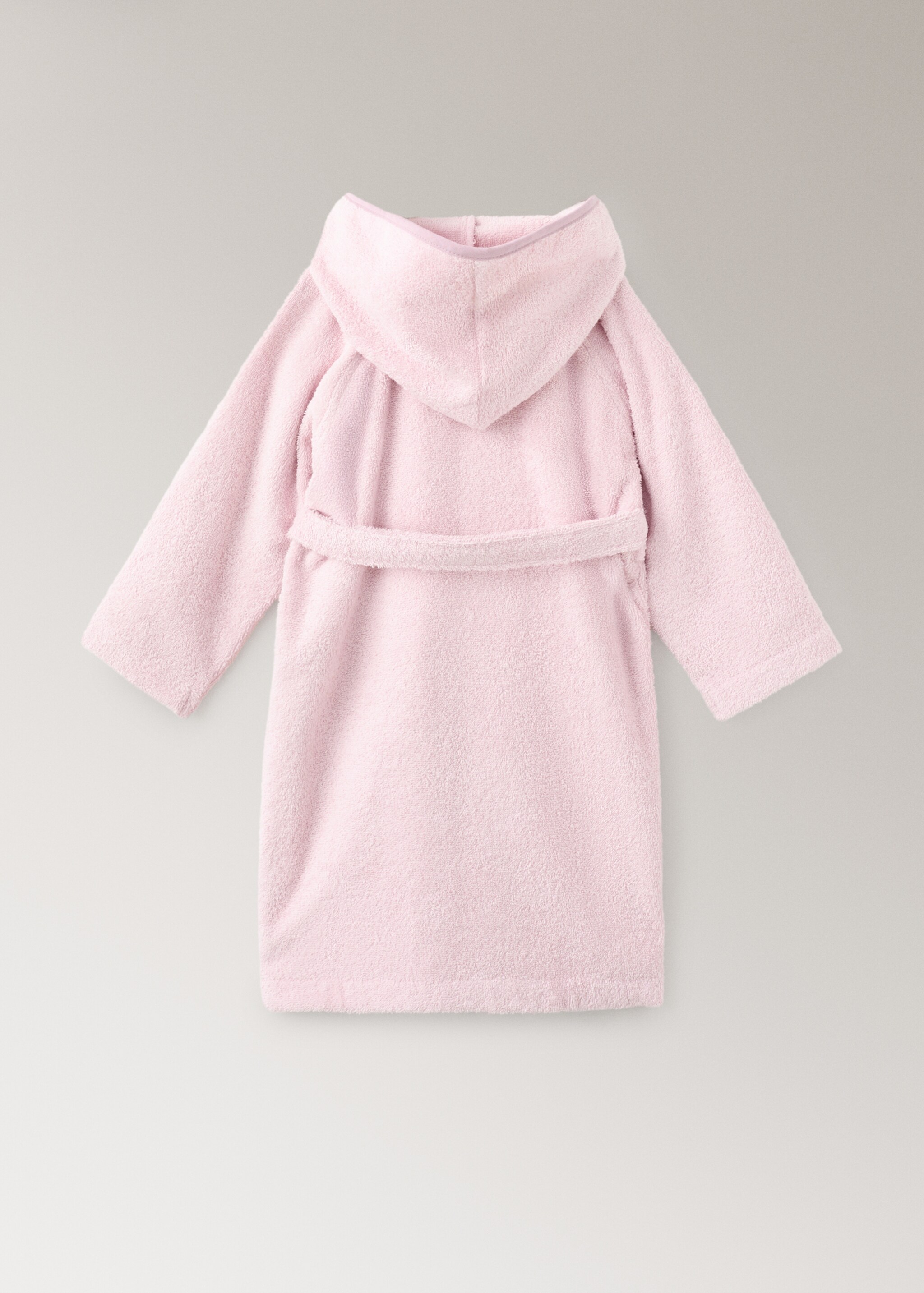 Kinderbademantel aus Baumwolle mit kontrastierendem Rand - Detail des Artikels 1, Pfirsich. Ref: 27092925-00.