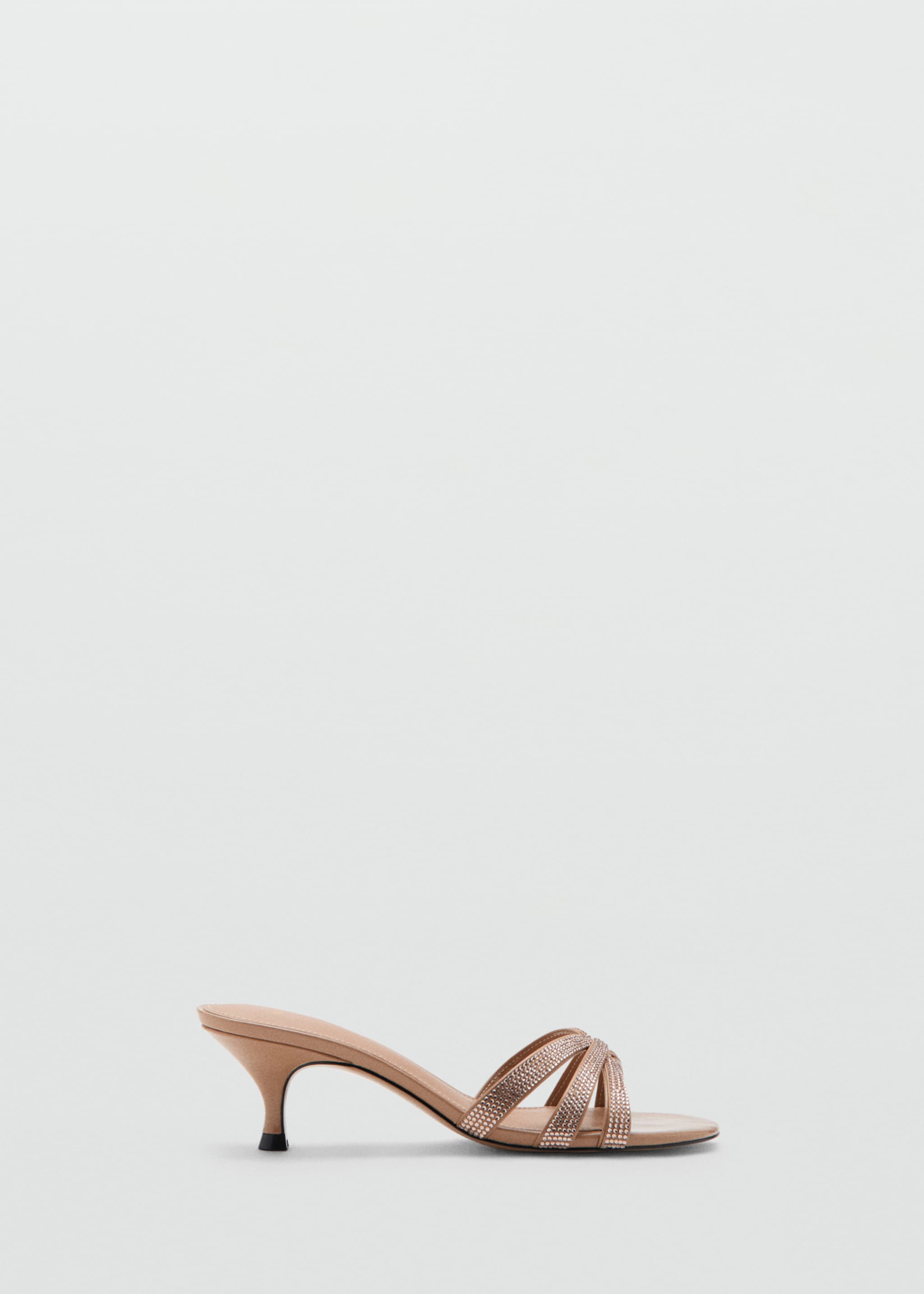Heeled sandal with strass strap - Article without model, Nude. Ref: 27092928-00.