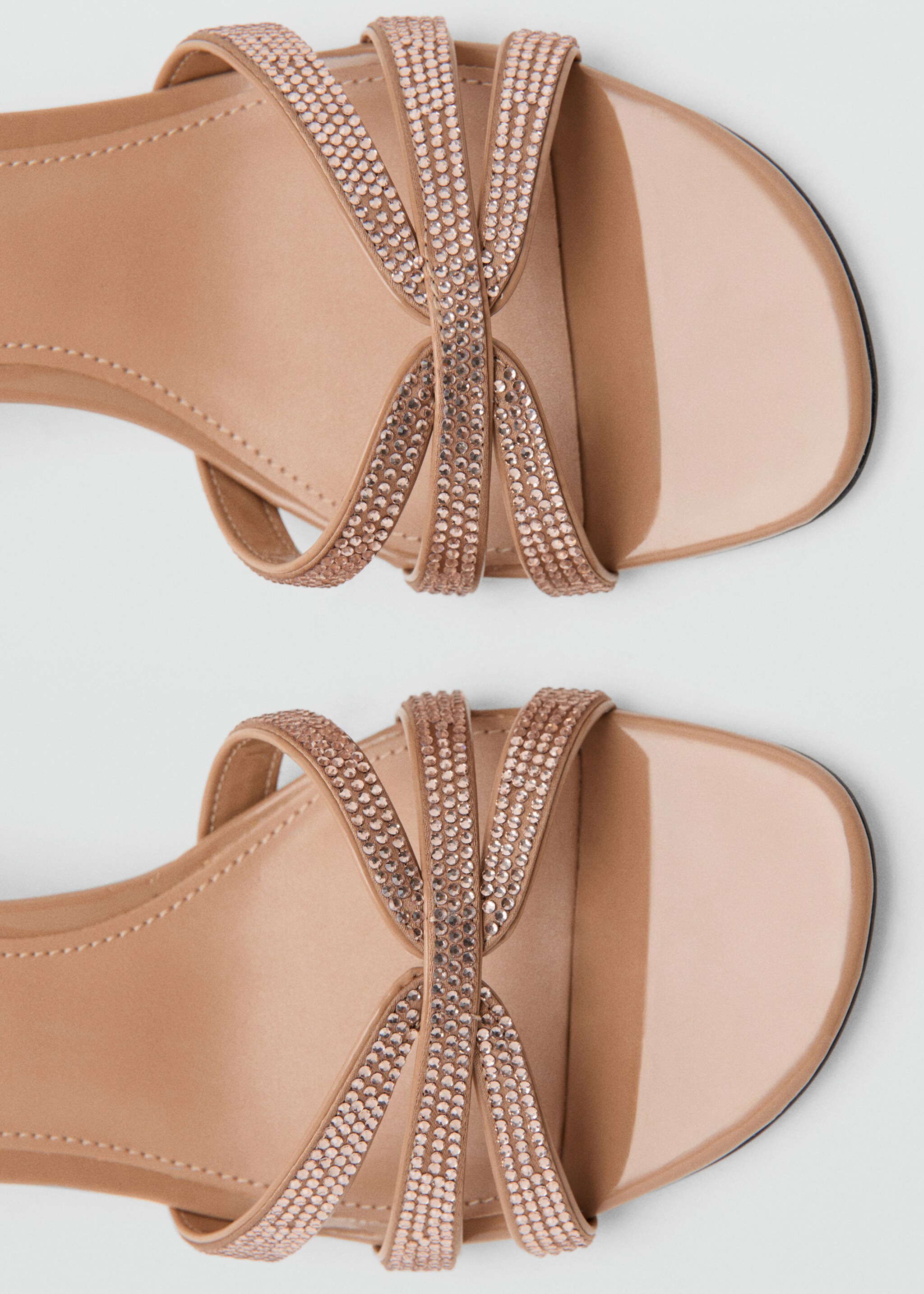Heeled sandal with strass strap - Details of the article 2, Nude. Ref: 27092928-00.