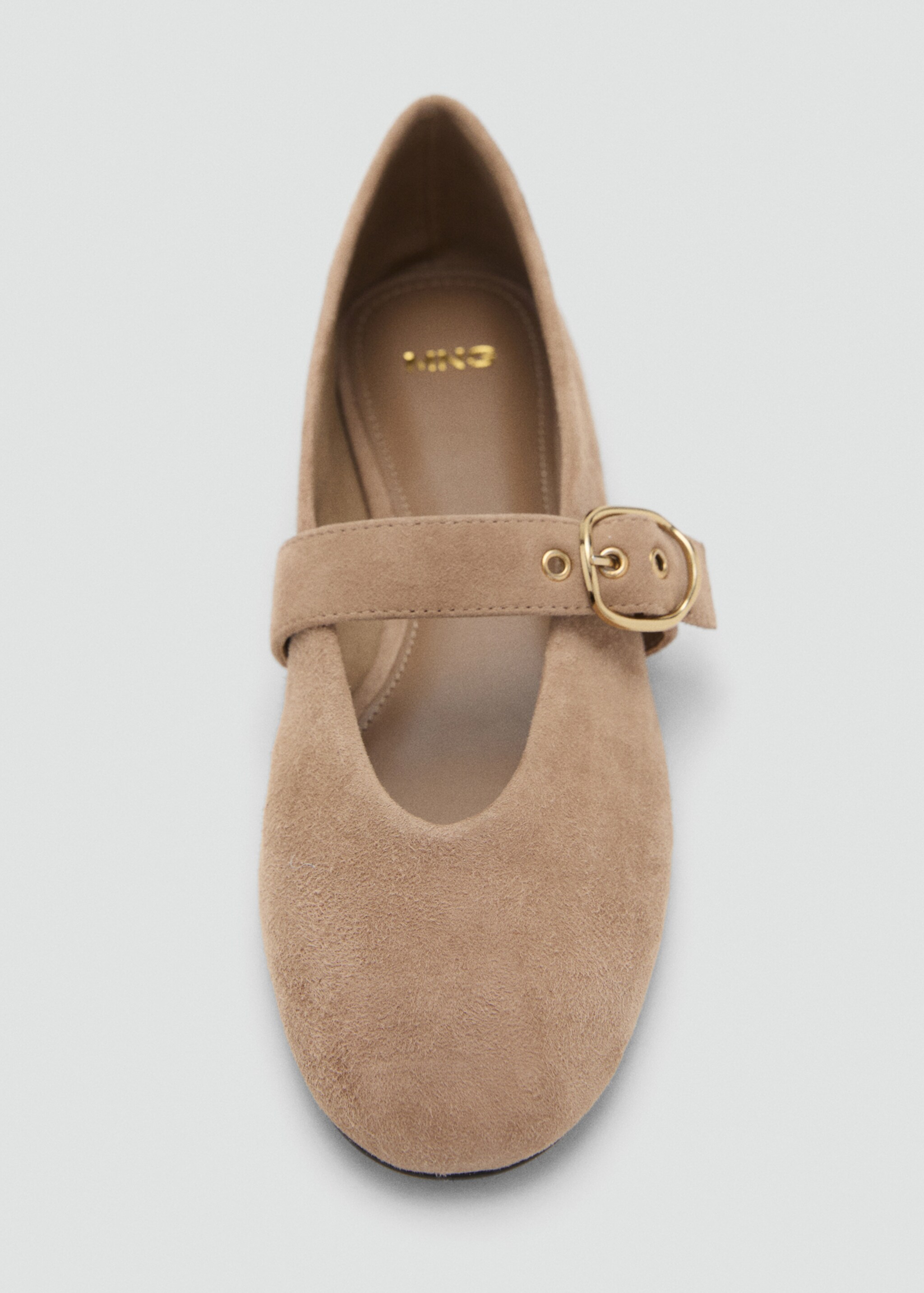 Suede leather ballet flats - Details of the article 2, Sand. Ref: 27092931-00.