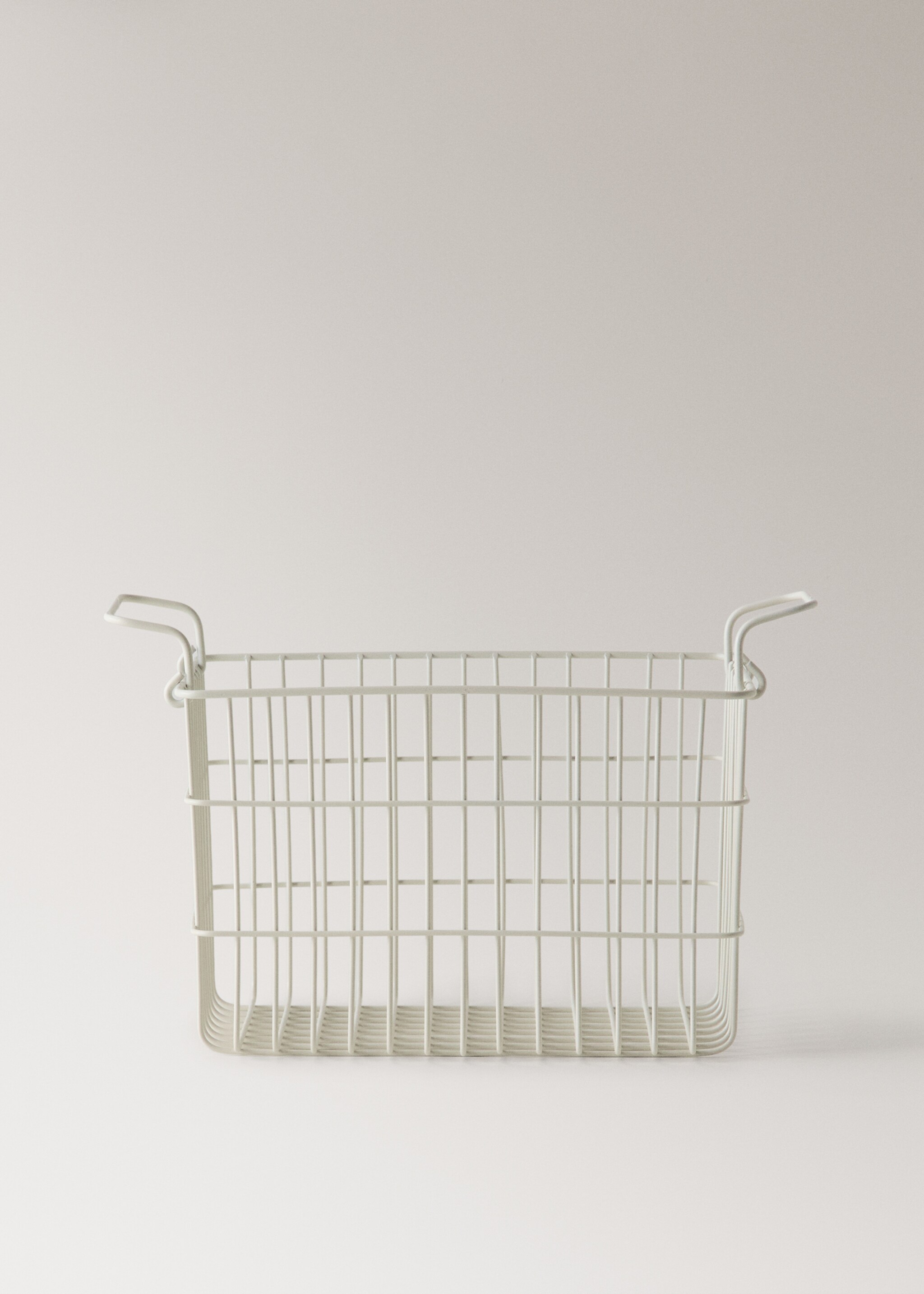 Μικρό μεταλλικό καλάθι με χερούλια - Προϊόν χωρίς μοντέλο, Υπόλευκο. Ref: 27092932-00.