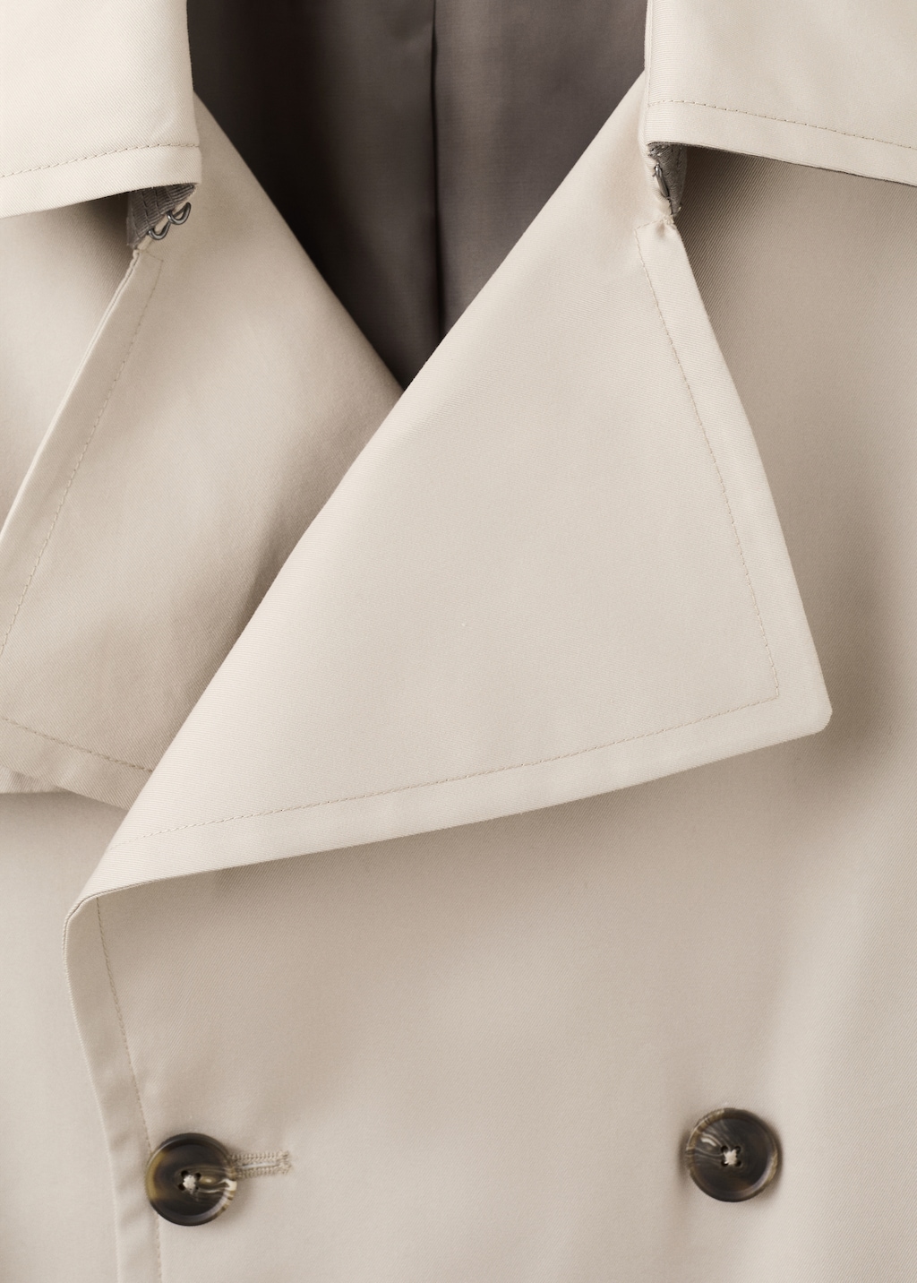 Water-repellent belted trench coat