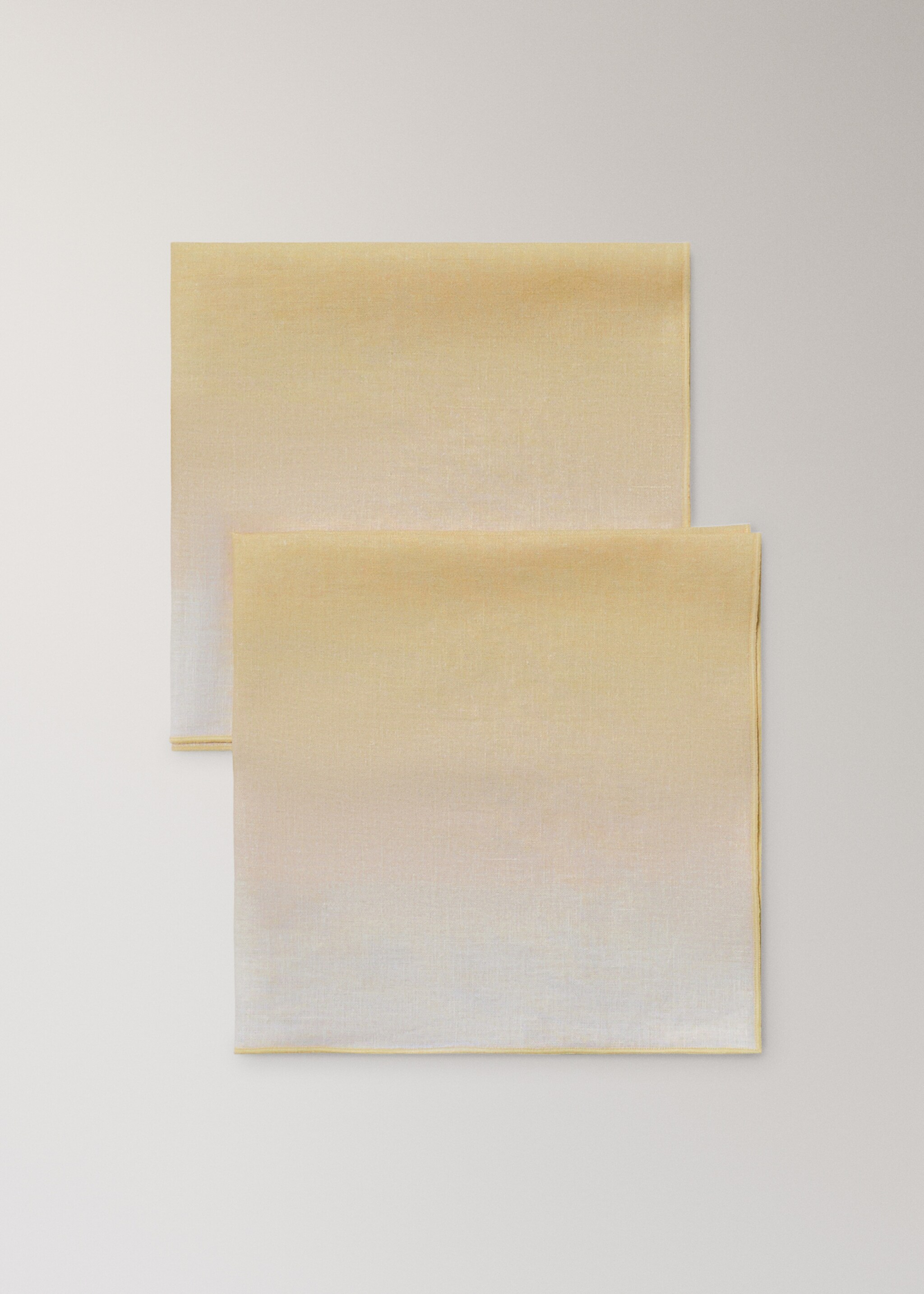 Ombre effect cotton-linen napkins - Details of the article 1, Yellow. Ref: 27093276-00.