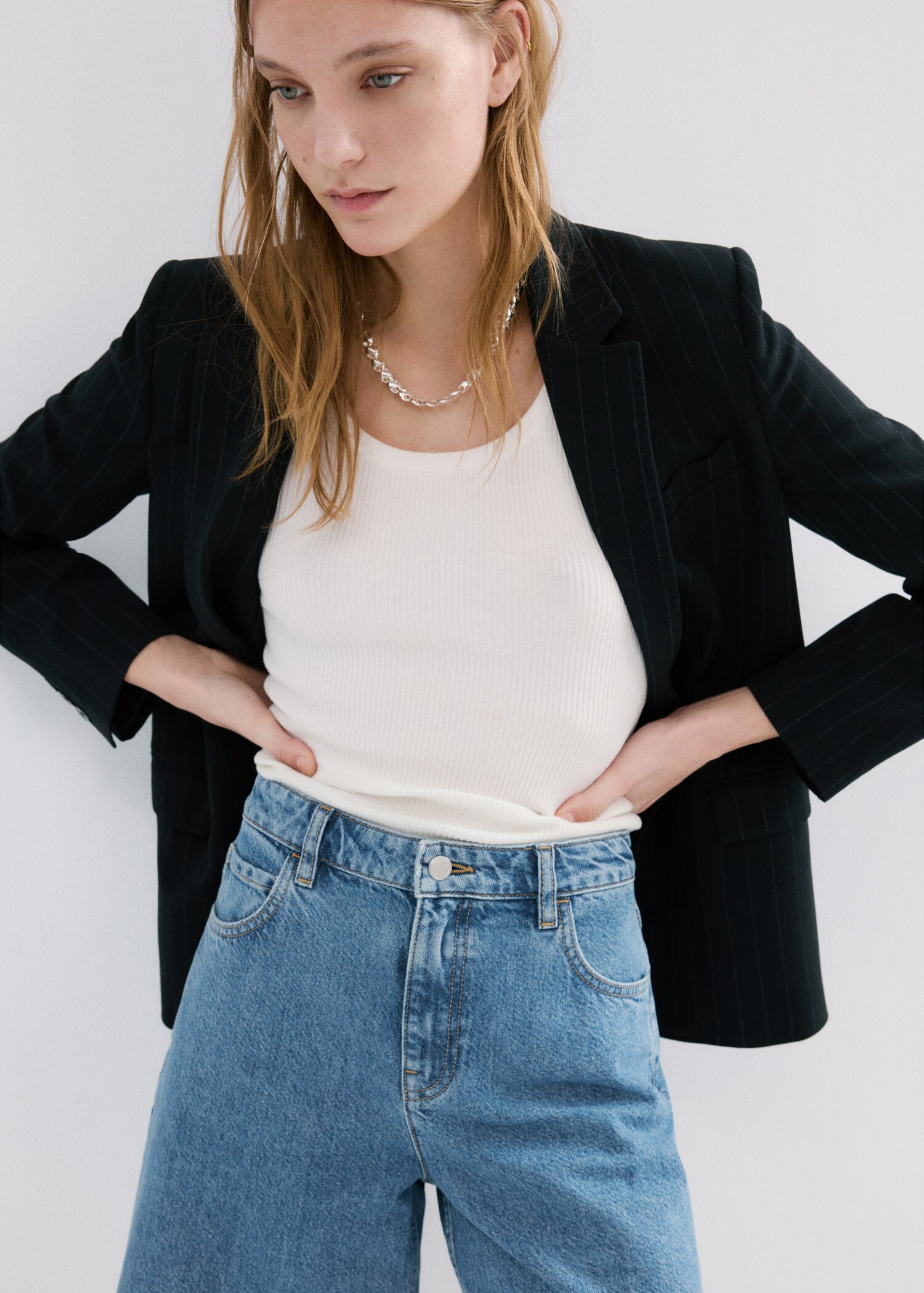 Bermudas denim rectas tiro alto - Detalle del artículo 1