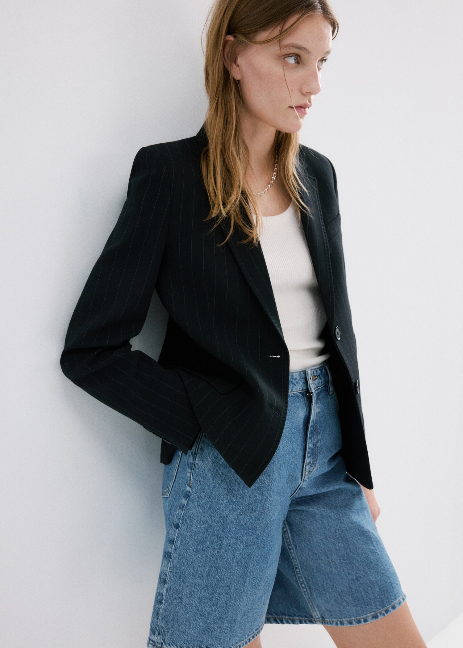 Bermudas denim rectas tiro alto - Detalle del artículo 6