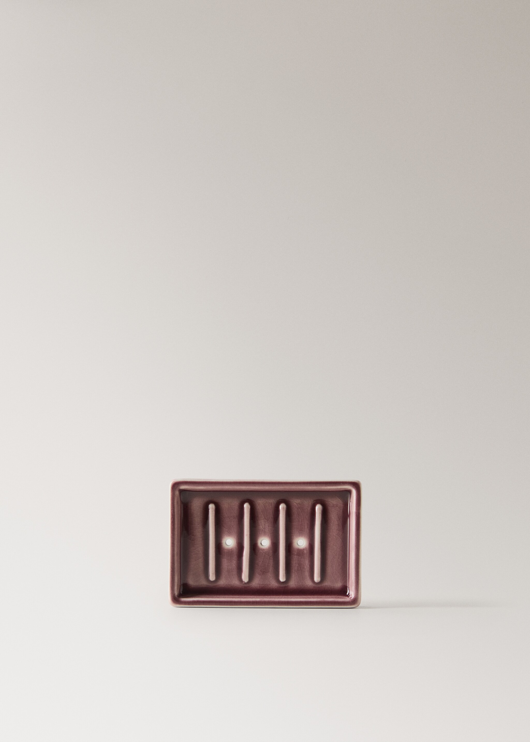 Crackled ceramic soap dish - Article without model, Cherry. Ref: 27093283-00.