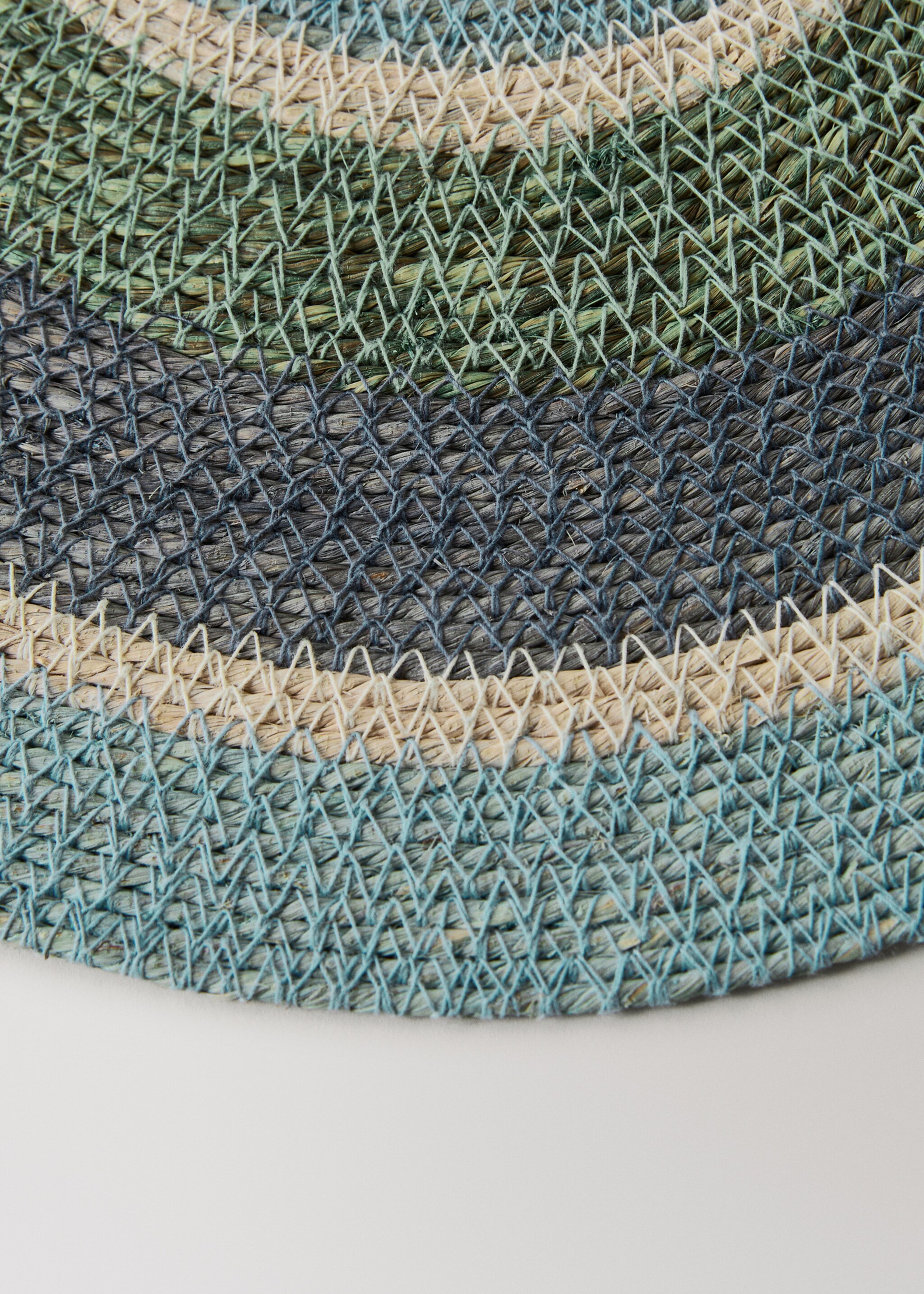 Σουπλά στρογγυλό seagrass - Λεπτομέρεια του προϊόντος 1, Μπλε. Ref: 27093287-00.