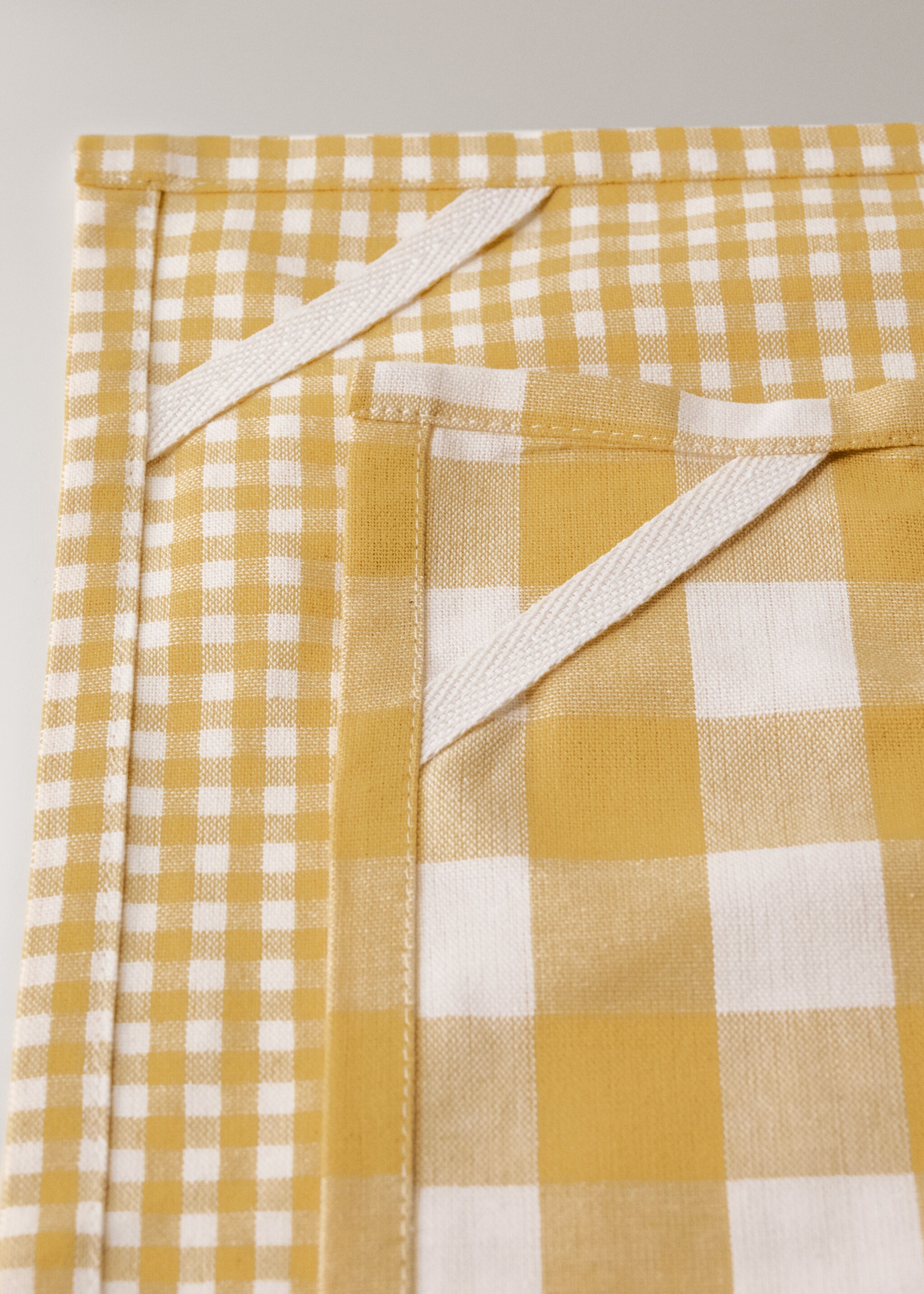 Küchentücher mit Karomuster, farbig - Detail des Artikels 3, Gelb. Ref: 27093291-00.