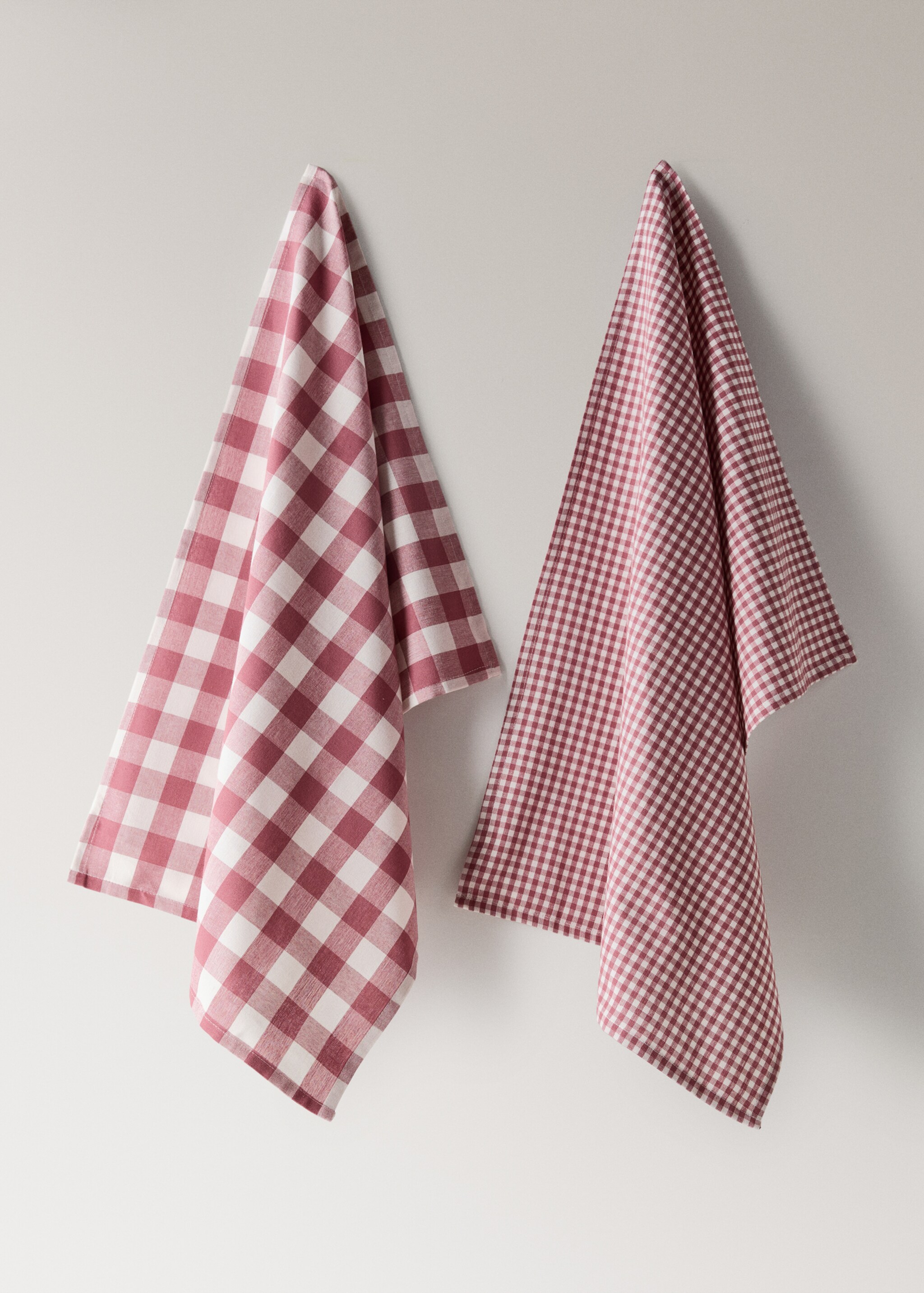 Checkered kitchen towels colour - Article without model, Pink. Ref: 27093291-00.