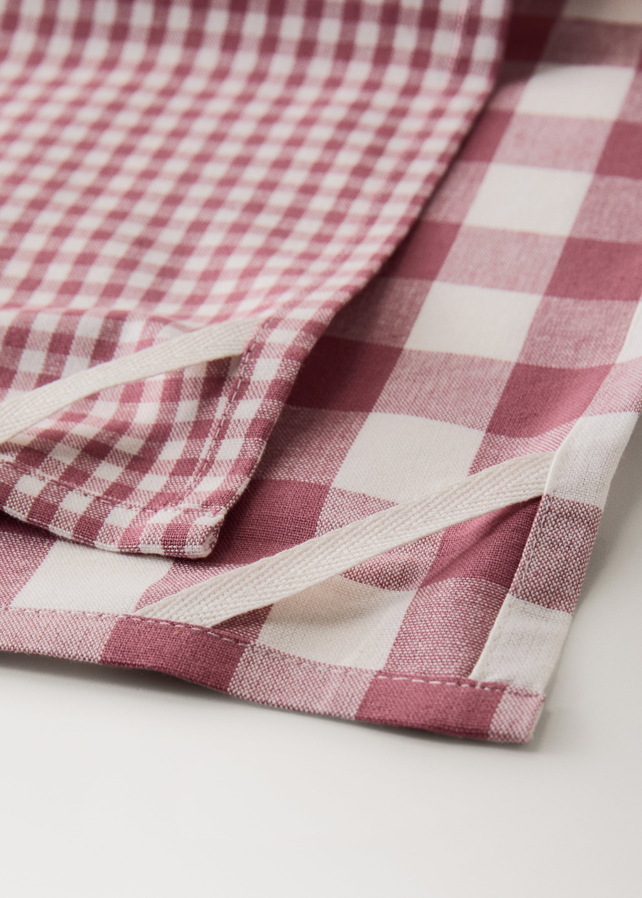 Checkered kitchen towels colour - Details of the article 2, Pink. Ref: 27093291-00.