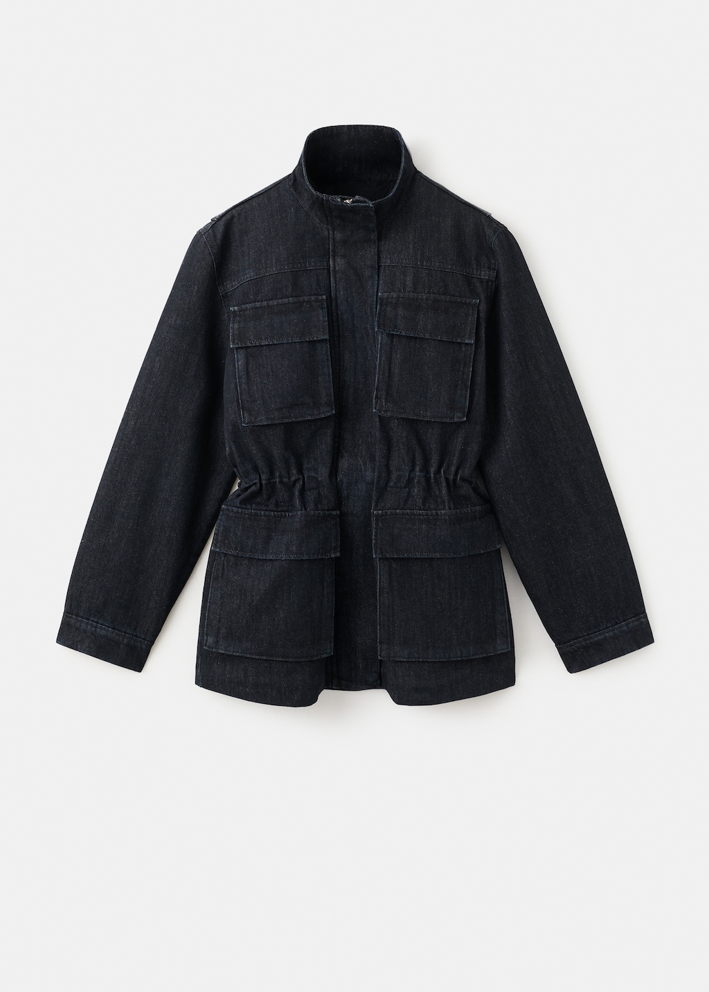 Oversized denim barn jacket with pockets - image 2