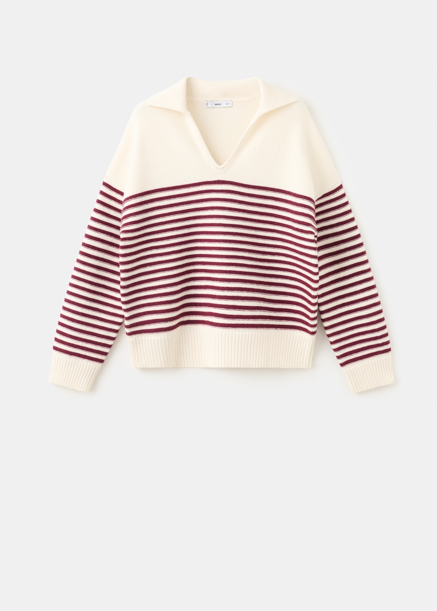 Striped polo-neck sweater - Article without model