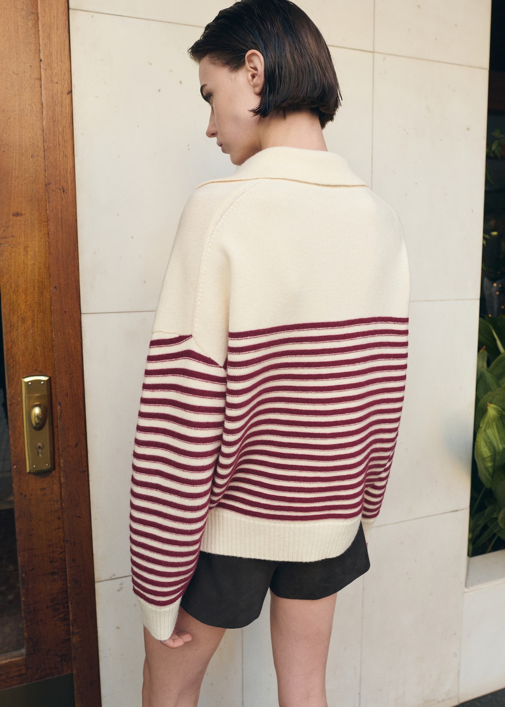 Mango Striped polo-neck sweater thumbnail