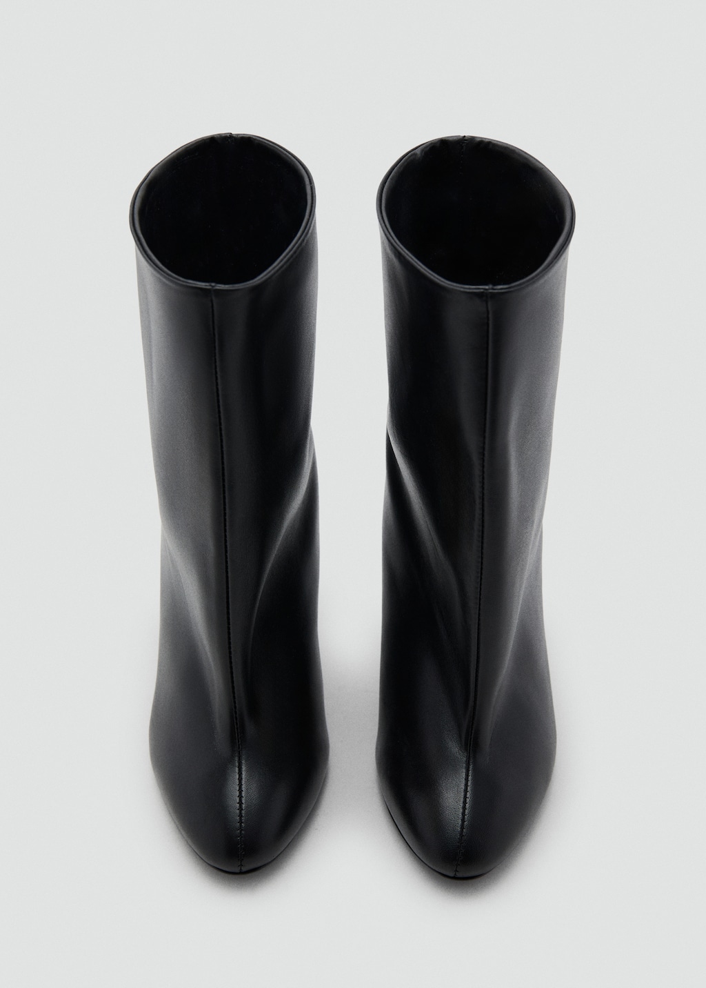 Mango Wide shaft leather heeled bootie