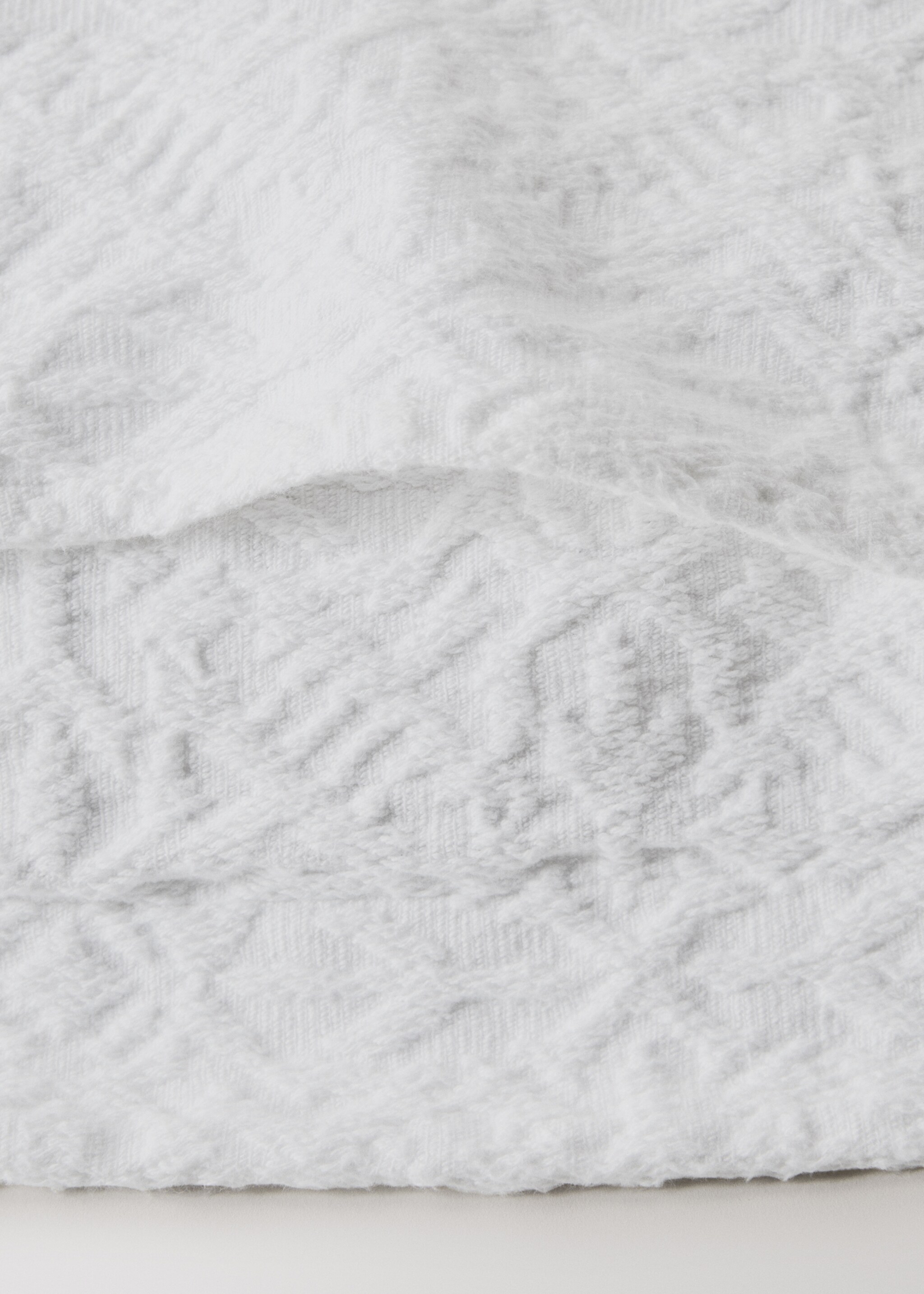 Kissenbezug aus Jacquard-Baumwolle mit Mosaikmuster, 50 x 50 cm - Detail des Artikels 2, Weiß. Ref: 27093304-00.