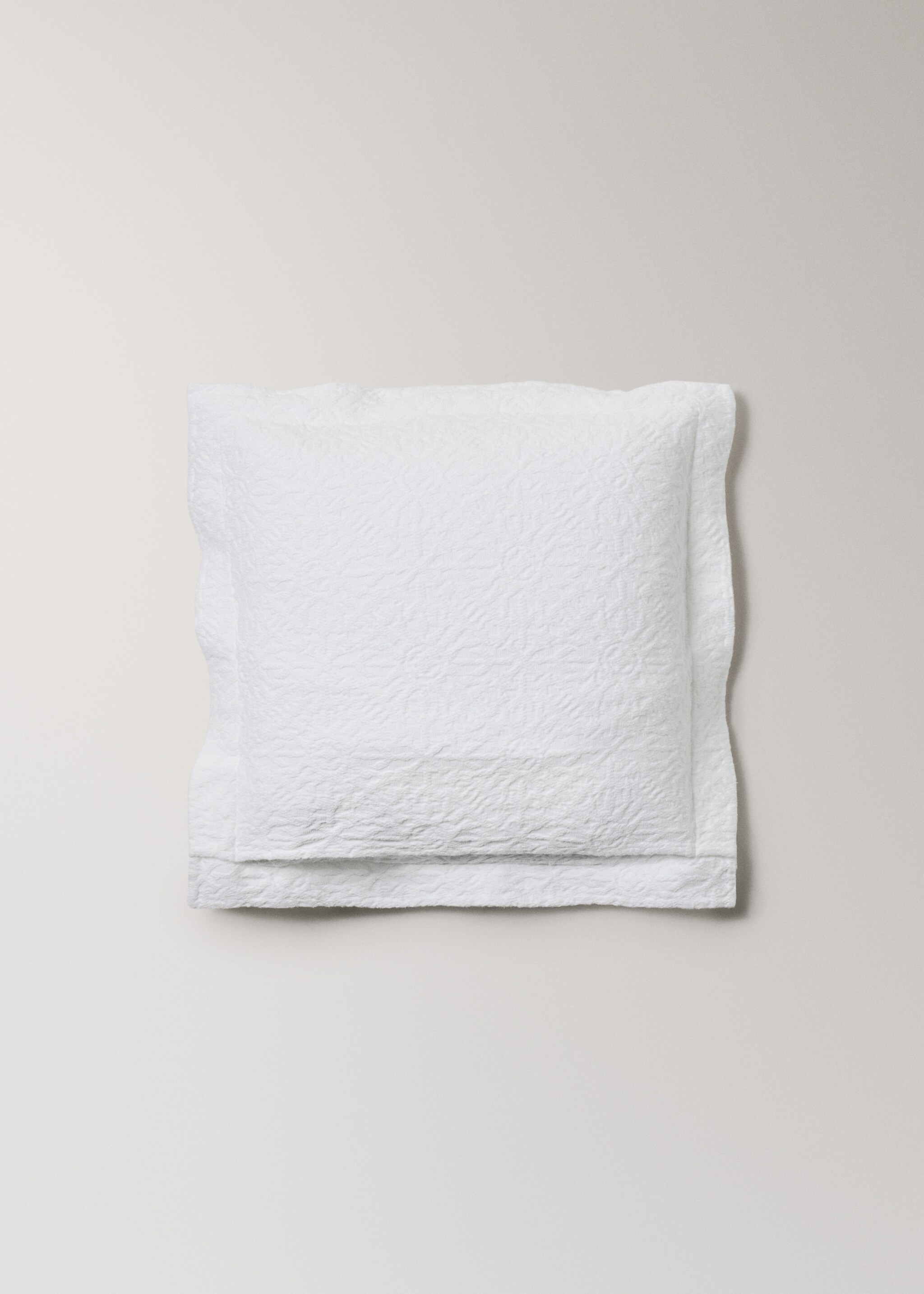 Kissenbezug aus Jacquard-Baumwolle mit Mosaikmuster, 50 x 50 cm - Detail des Artikels 4, Weiß. Ref: 27093304-00.