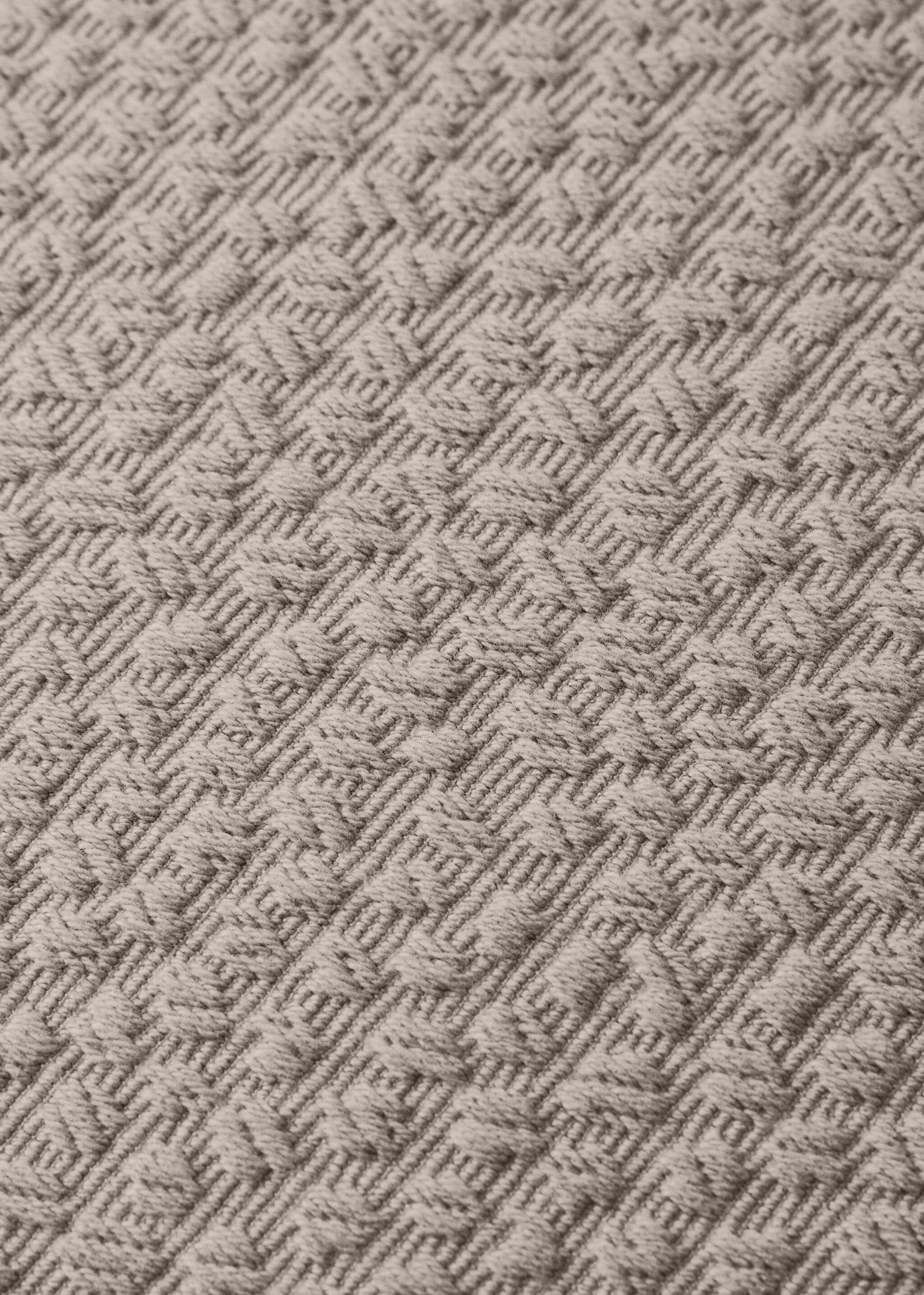 Cotton jacquard bed pillowcase 50x50 cm - Details of the article 3, Medium Brown. Ref: 27093305-00.