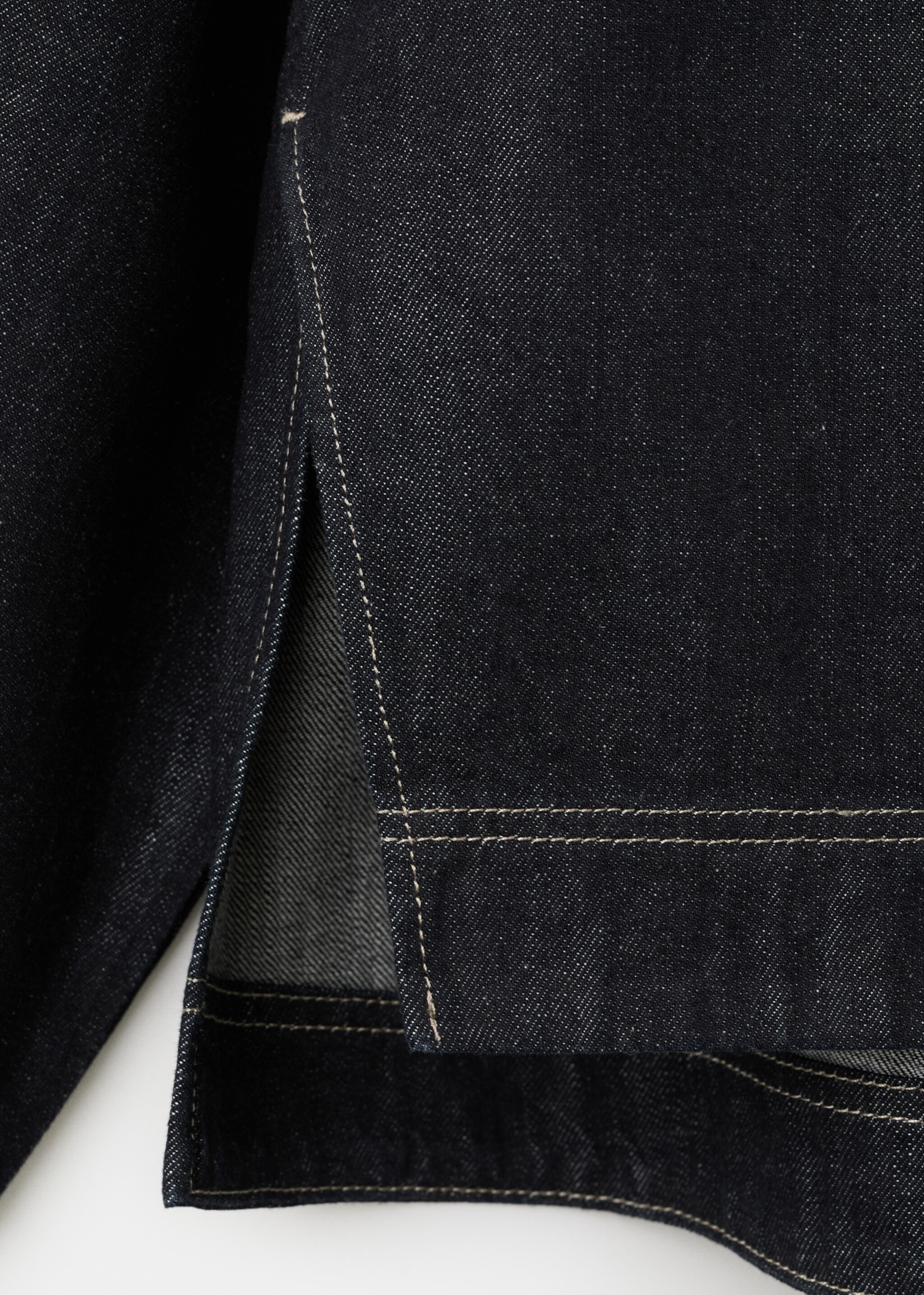 Denim blouse with knot neck - Details of the article 0, Black. Ref: 27093308-00.